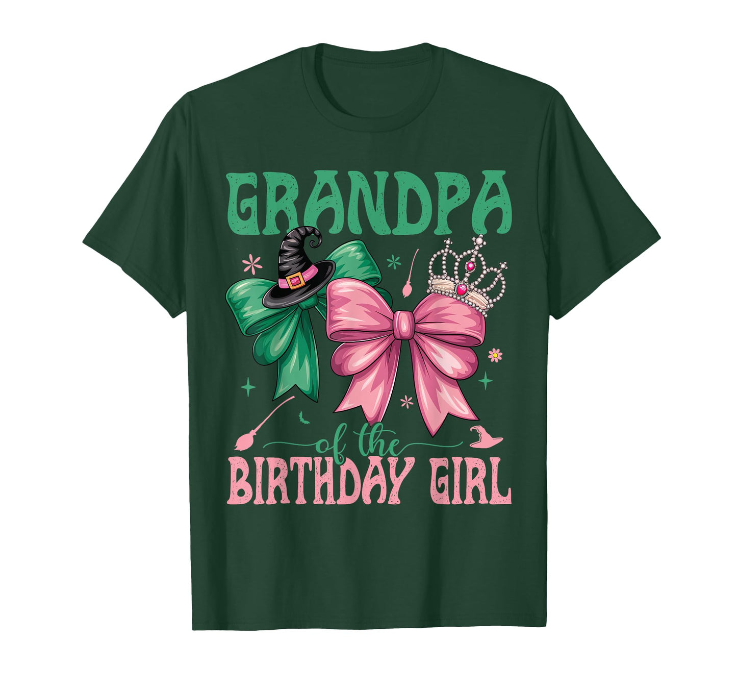 Grandpa Of The Birthday Girl Matching Witch Family Bdy Party T-Shirt