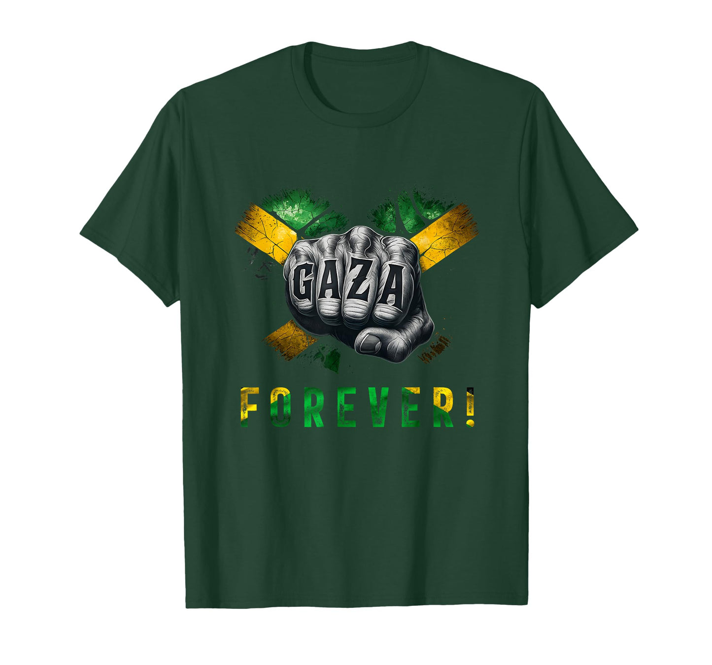 Gaza Forever Jamaican Flag Dancehall Vybz Fans Men, Women's T-Shirt