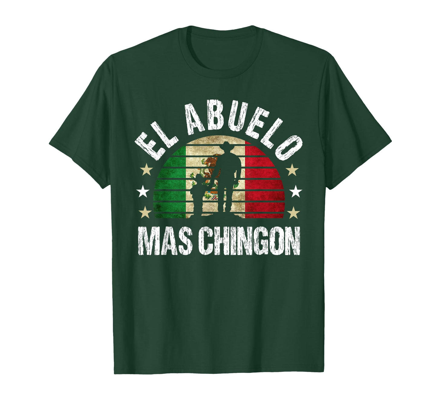 El Abuelo Mas Chingon Mexican Boy Grandpa Cinco De Mayo Flag T-Shirt