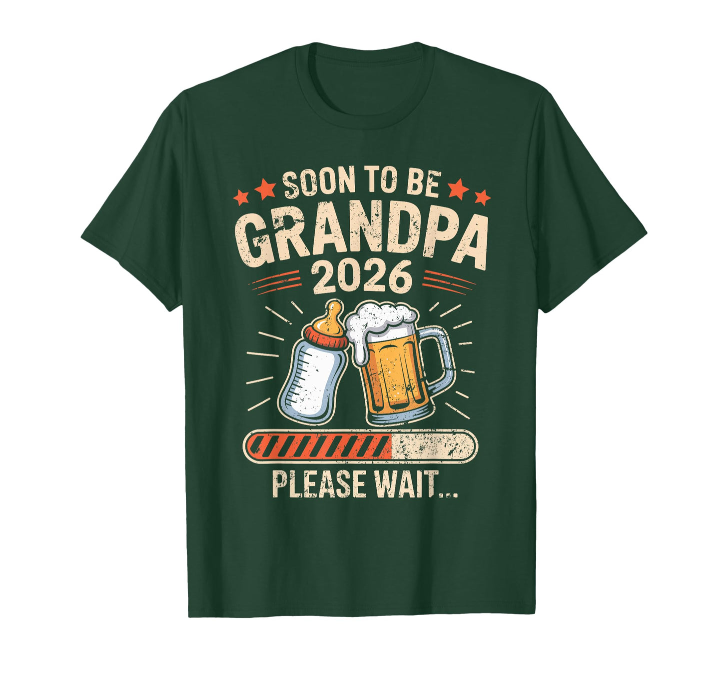 Mens Soon to Be Grandpa Est 2026 Baby Announcement T-Shirt
