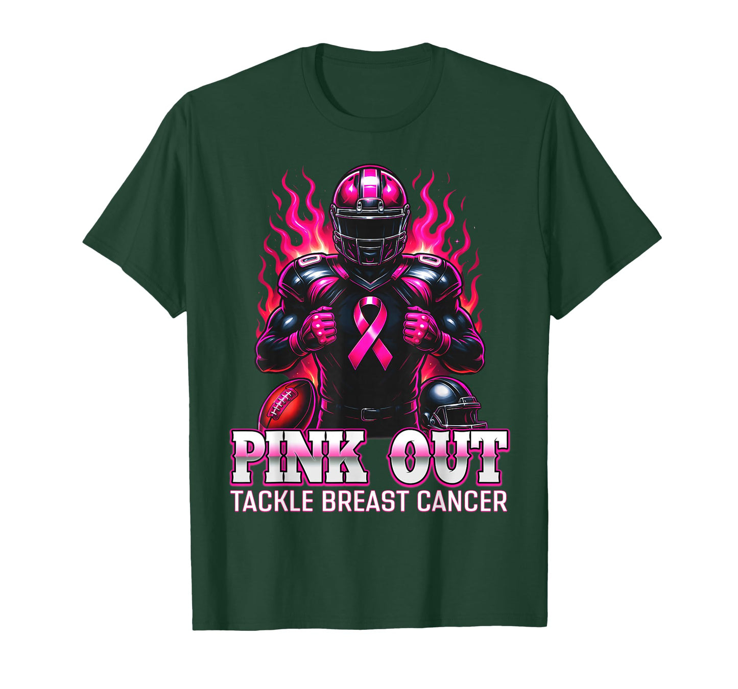 Tackle Breast Cancer Awareness Pink Out American Football T-Shirt