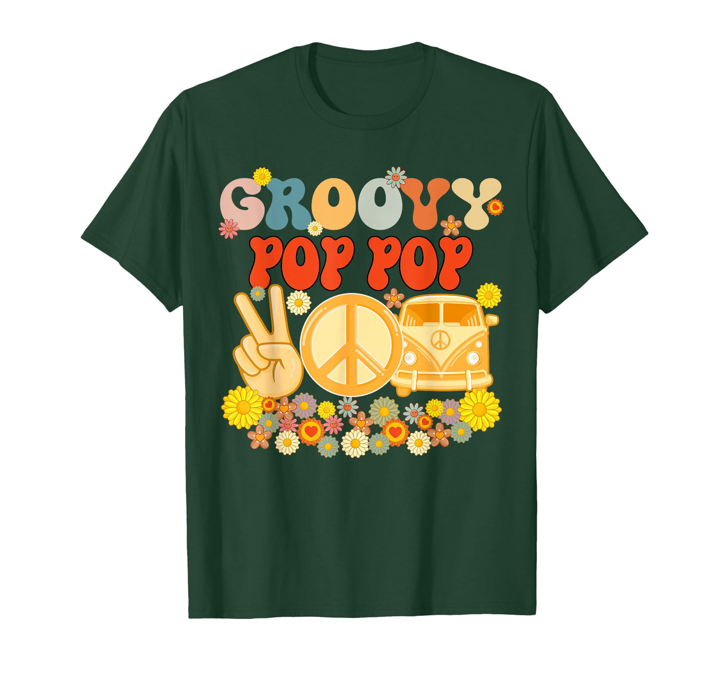 Groovy Pop Pop Retro Matching Family Baby Shower Father's Da T-Shirt
