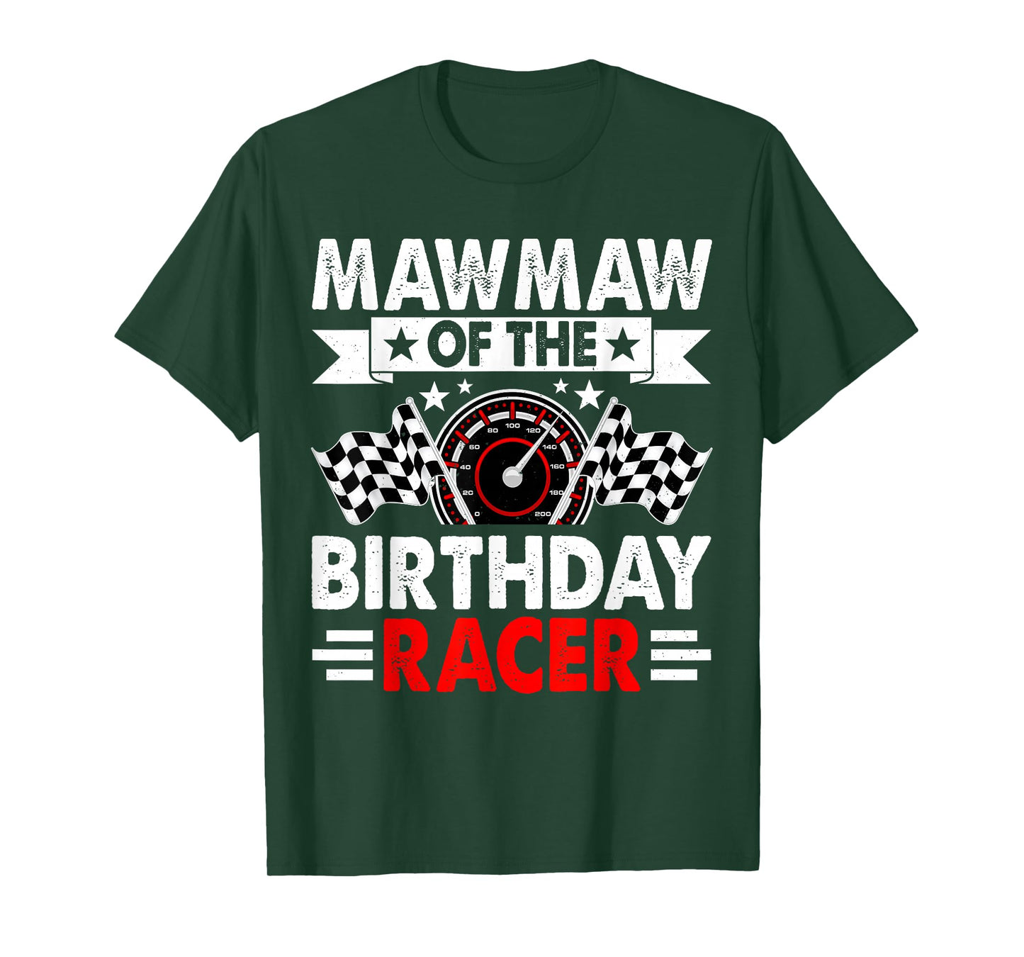 Mawmaw of The Birthday Racer Race Car Party Family T-Shirt