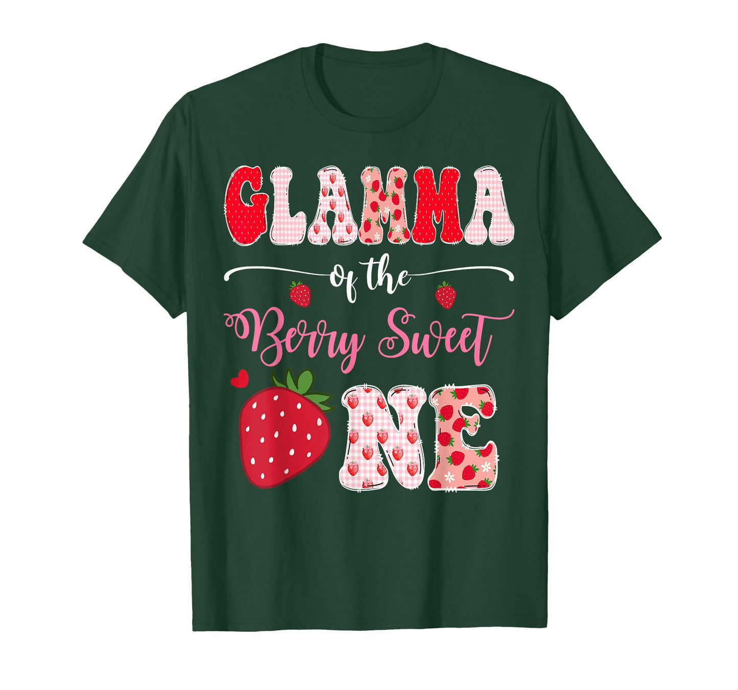Glamma Of The Berry Sweet One 1St Birthday Strawberry T-Shirt