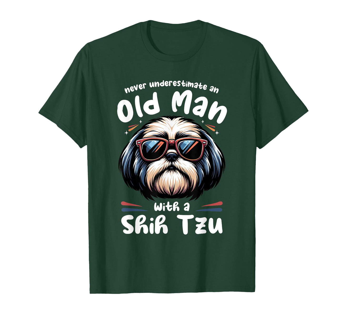 Never Underestimate An Old Man With A Shih Tzu T-Shirt