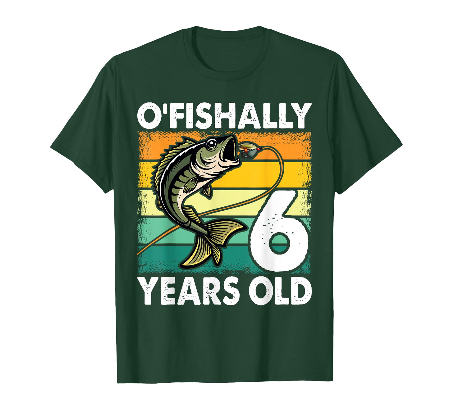 O'Fishally 6 Years Old Fishing Birthday Theme Party 6th T-Shirt