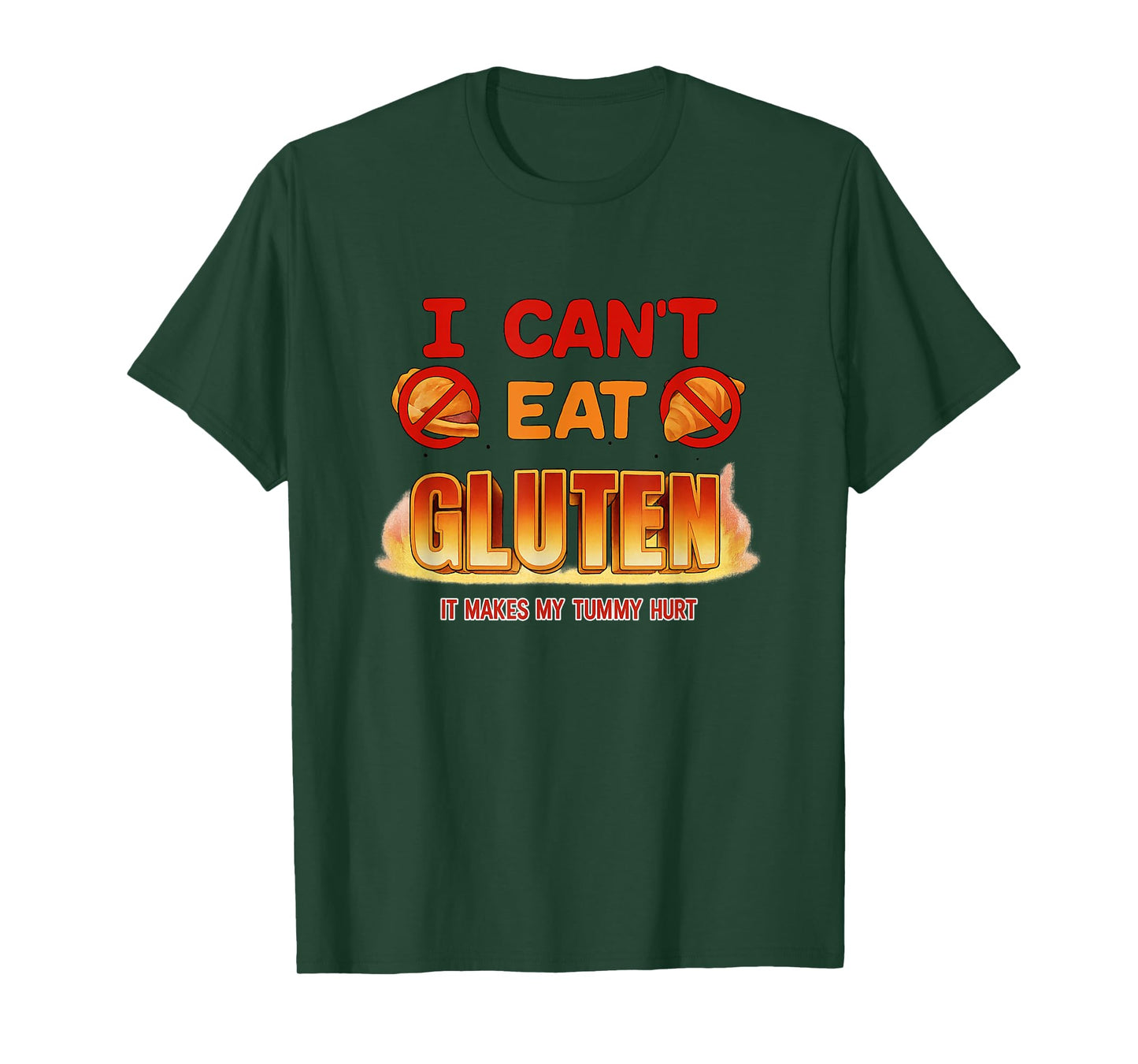 I Can't Eat Gluten Funny Unhinged Gen Z Meme Y2K Satire Gag T-Shirt