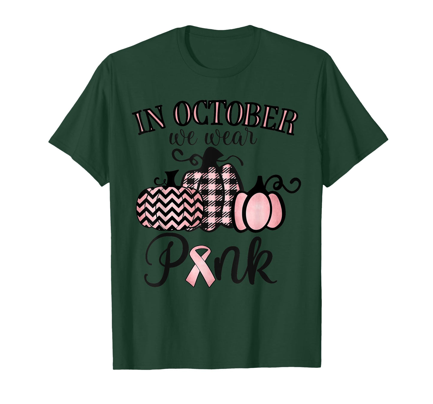 In October We Wear Pink Thanksgiving Breast Cancer Awareness T-Shirt