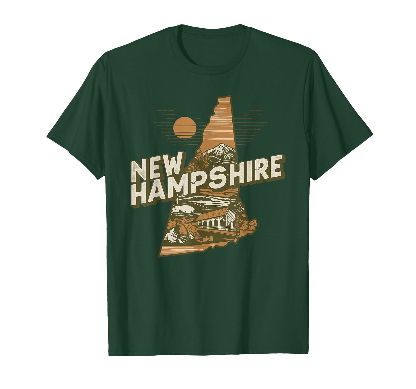 New Hampshire Souvenirs for Men, Women & Kids New Hampshire Retro State T-Shirt - Black, Small