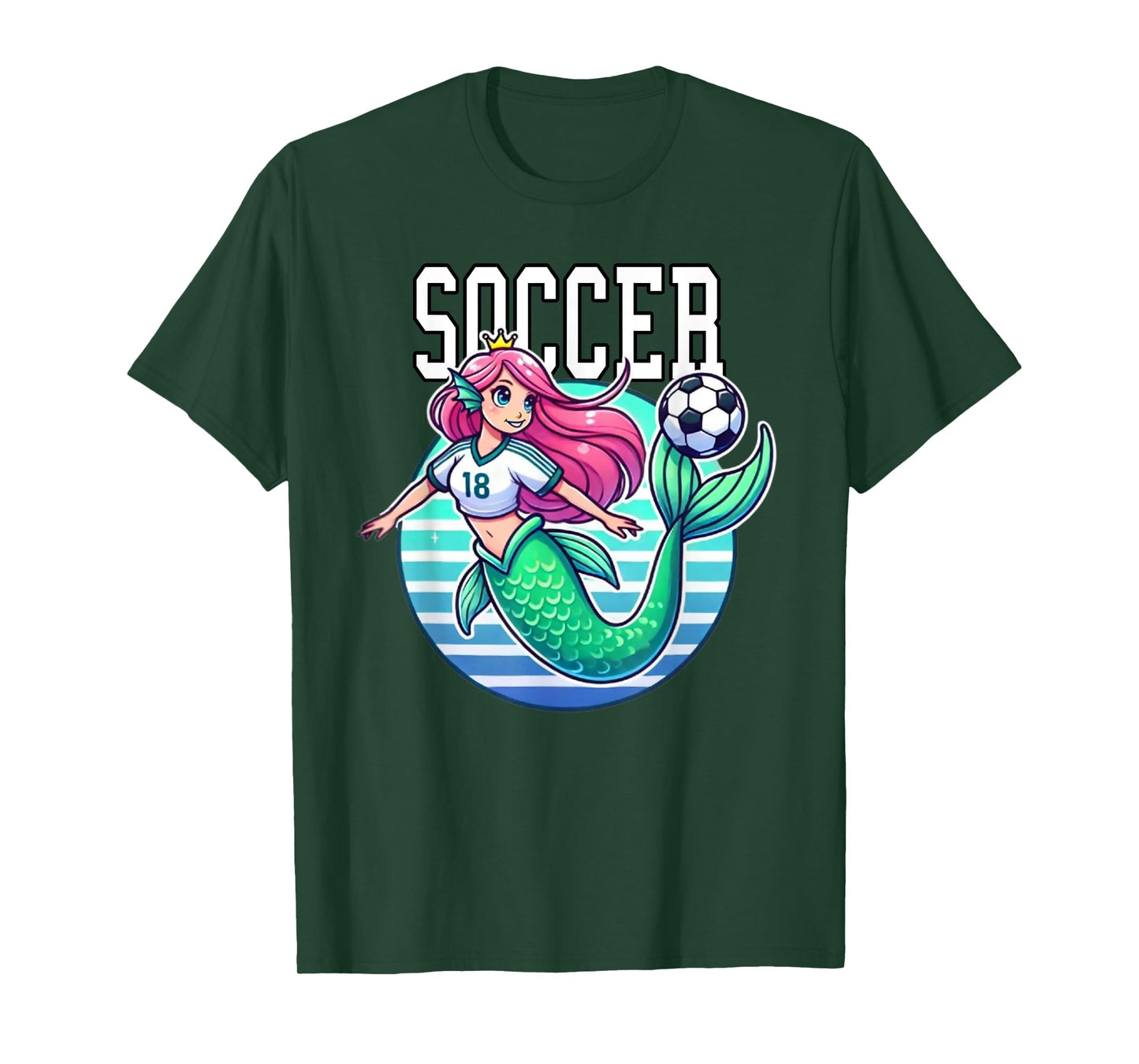 Soccer Mermaid Playing Soccer T-Shirt