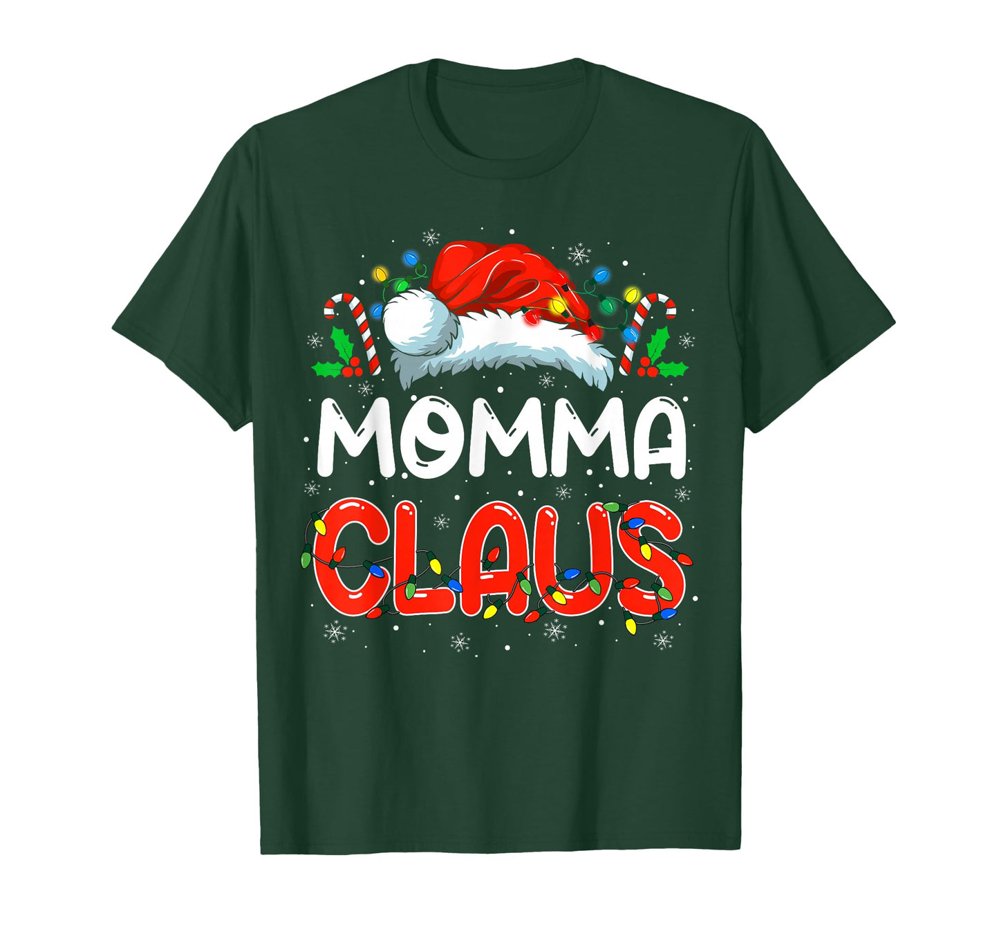 Momma Claus Christmas Family Matching Pajamas Funny Xmas T-Shirt