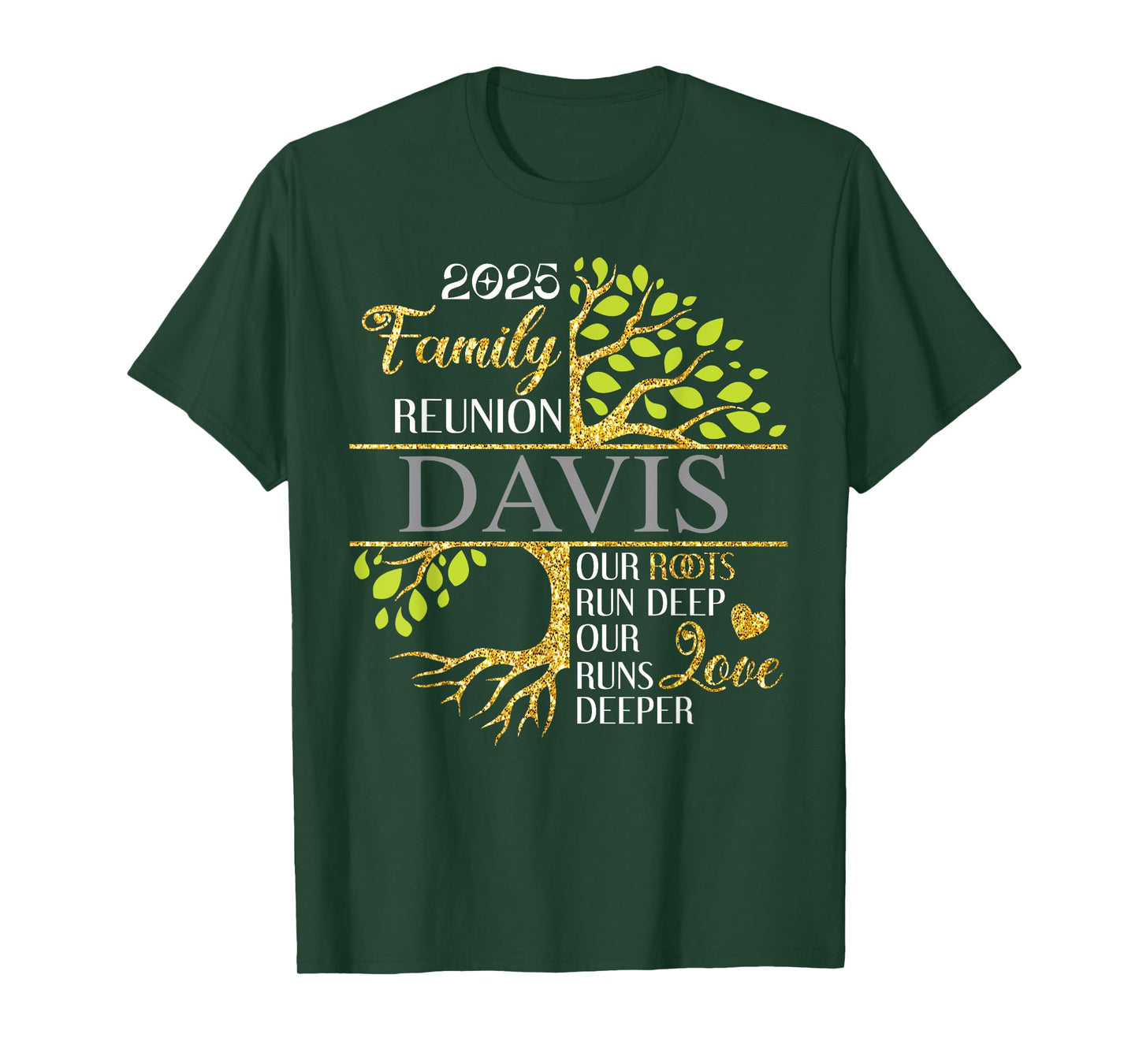 Davis Family Tree Funny Family Reunion 2025 Men Women Kids T-Shirt