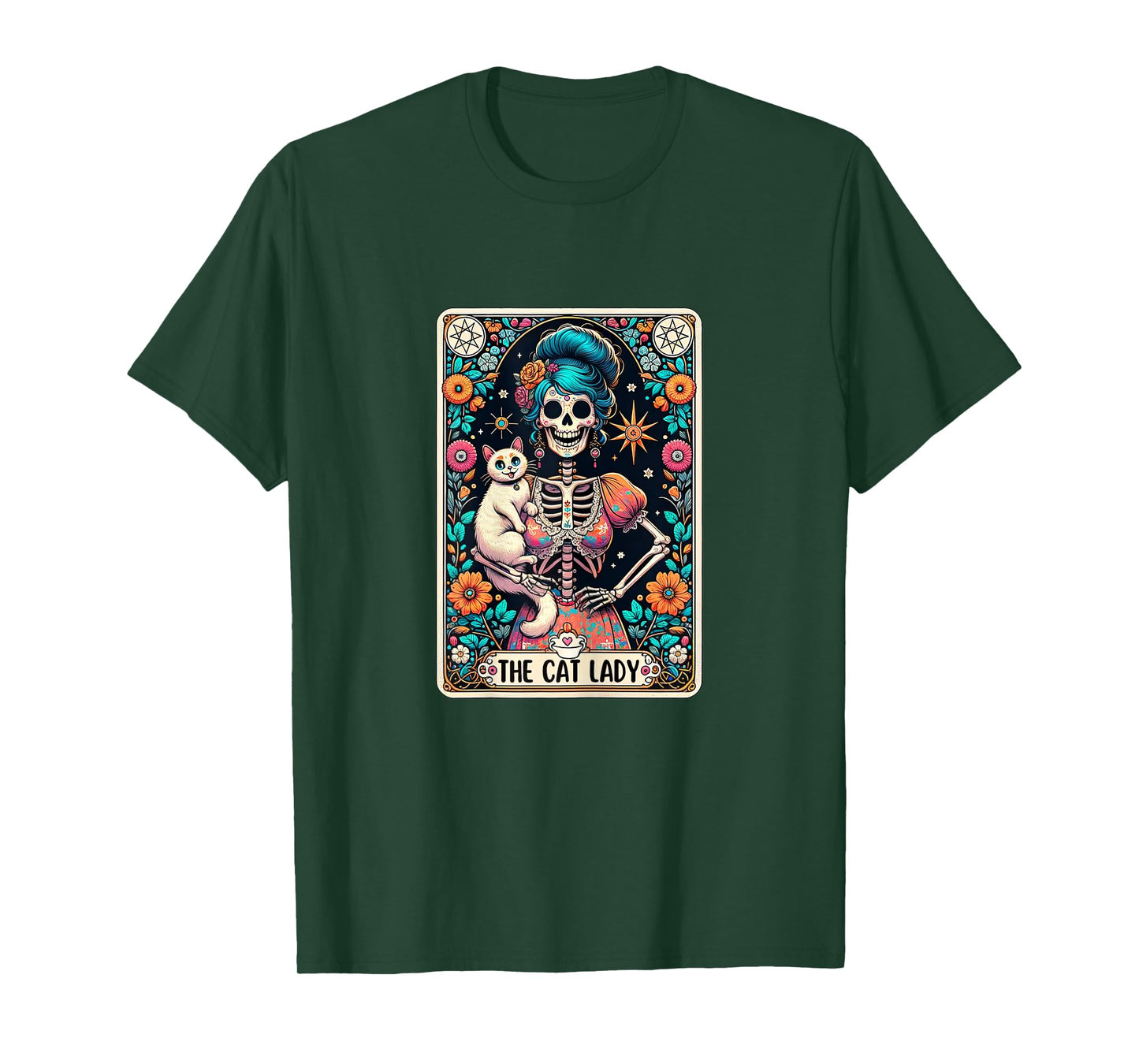 Cat Lady Tarot Card Gothic Women Cat Mom Mothers Day T-Shirt