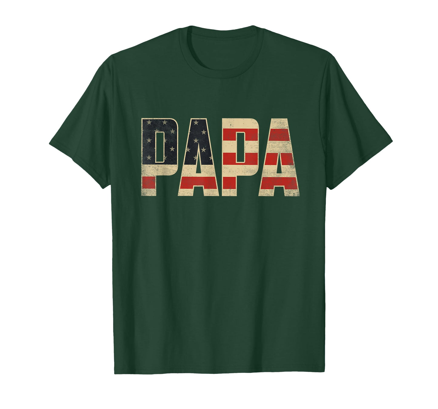 Papa Bold Patriotic American Flag Father’s Day Papa T-Shirt