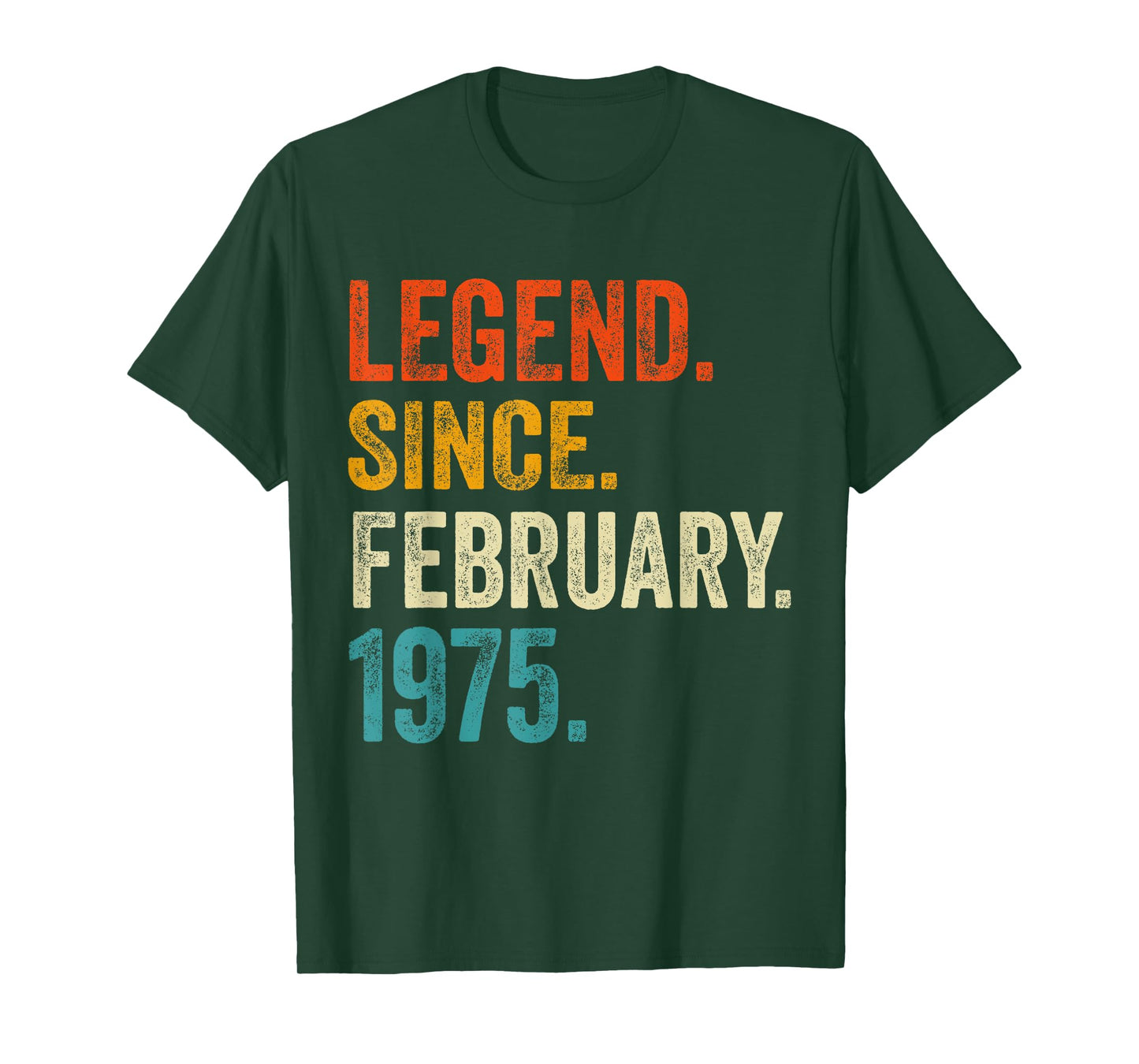 50 Years Old Legend Since February 1975 Retro 50th Birthday T-Shirt
