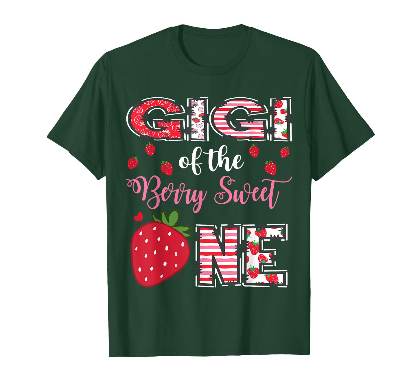 Gigi Of The Berry Sweet One Strawberry Birthday Girl T-Shirt