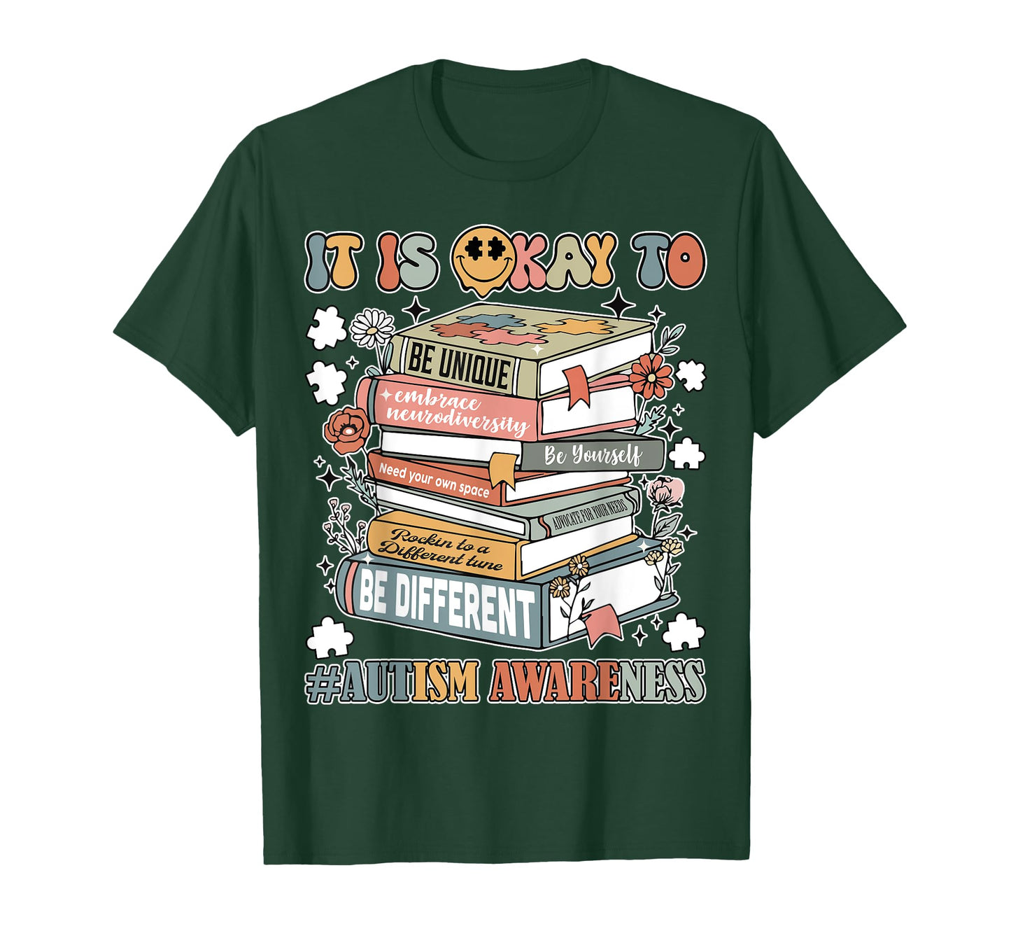 Teacher Autism Awareness It's Ok To Be Different Women Mom T-Shirt