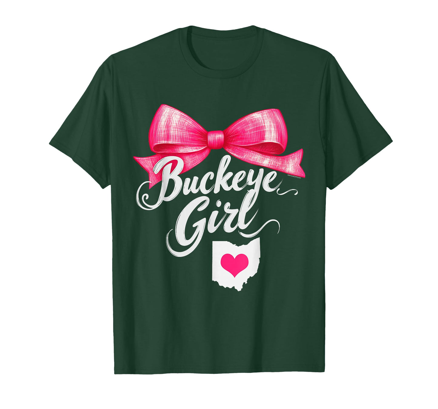 Buckeye Girl Ohio Home Heart State Pink Kids Girls Womens T-Shirt
