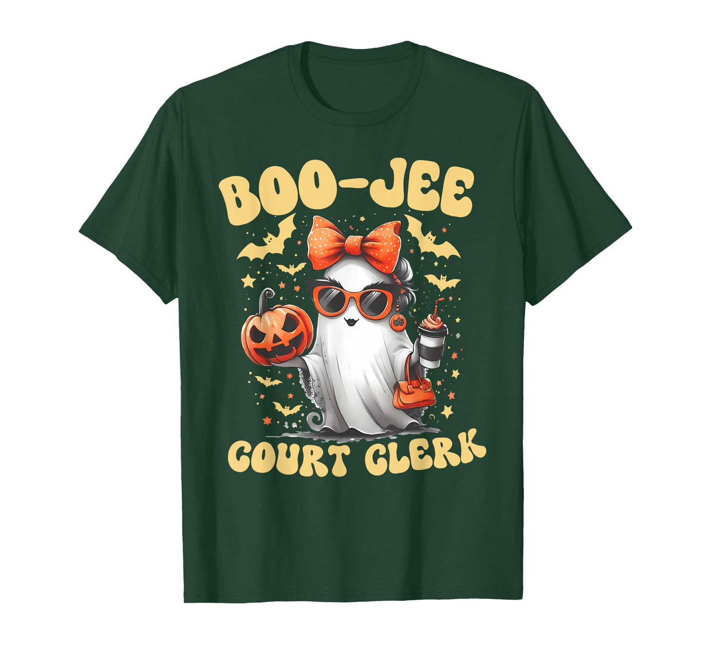 Boo-Jee Court Clerk Pooky Ghost Pumpkin Halloween Costume T-Shirt
