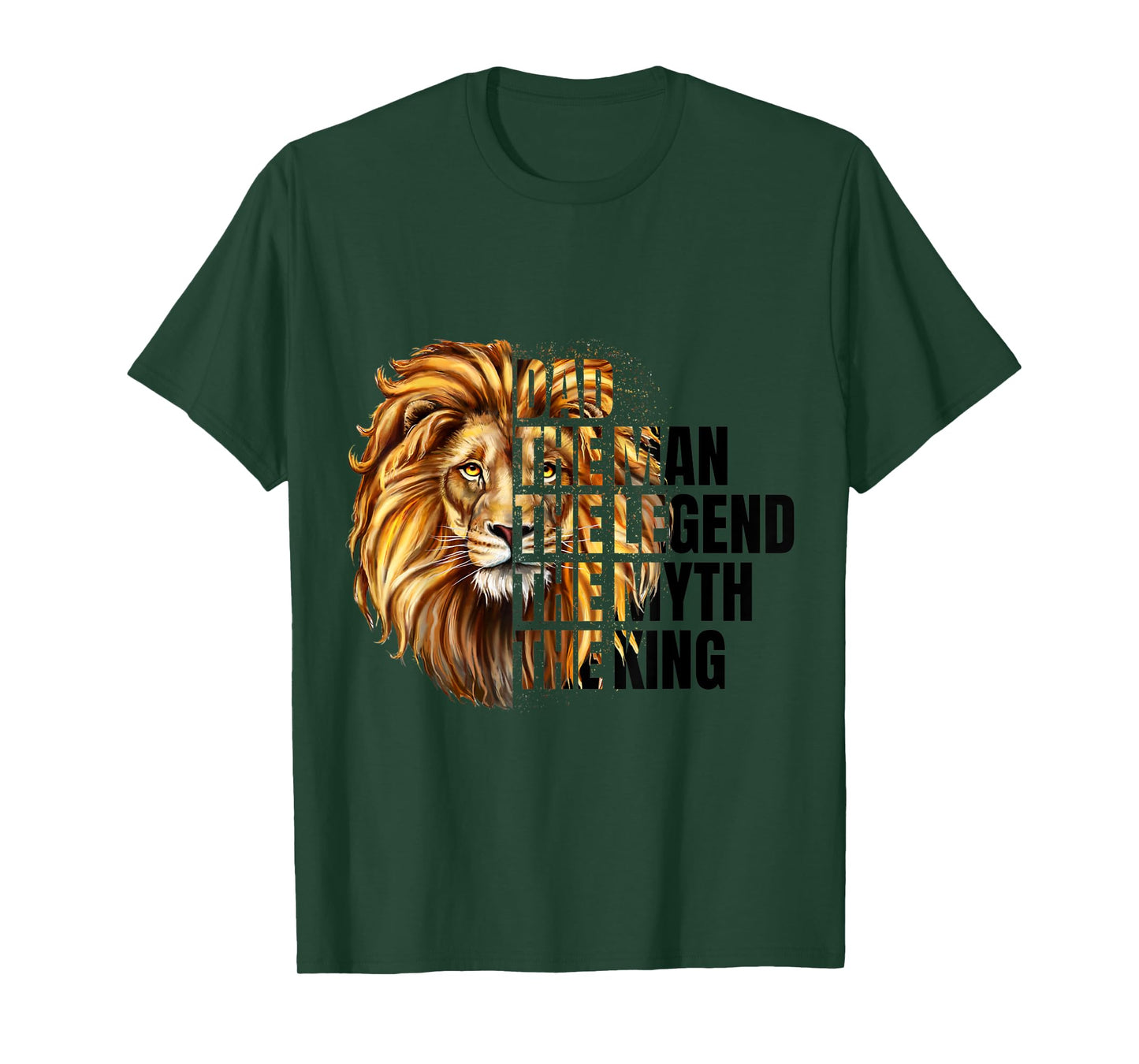 Mens DAD THE MAN THE MYTH THE LEGEND LEOPARD LION FATHER'S DAY T-Shirt