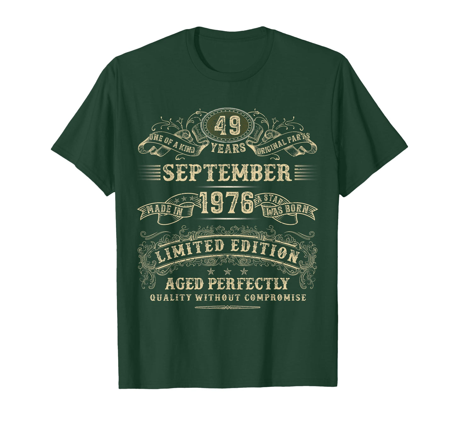 September 1976 49 Year Old Birthday Gifts for Men 49th Bday T-Shirt