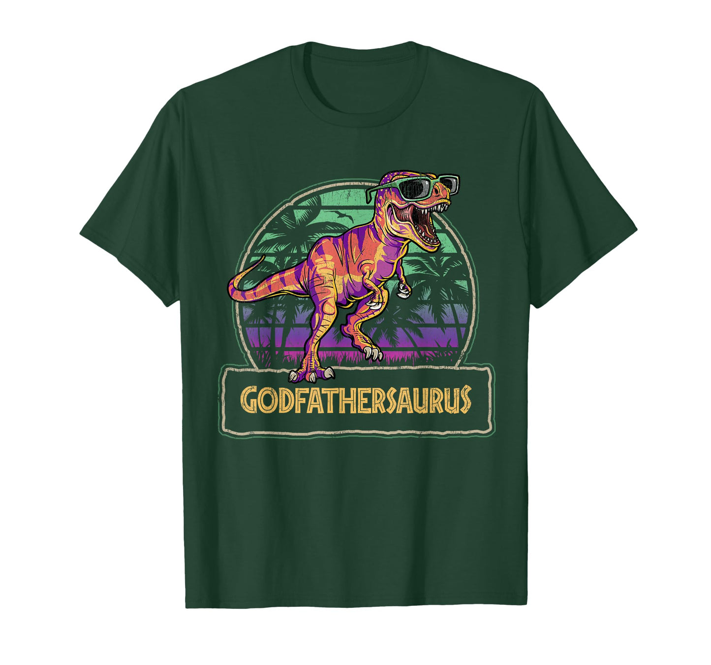 Godfathersaurus T Rex Dinosaur Godfather Saurus Matching T-Shirt