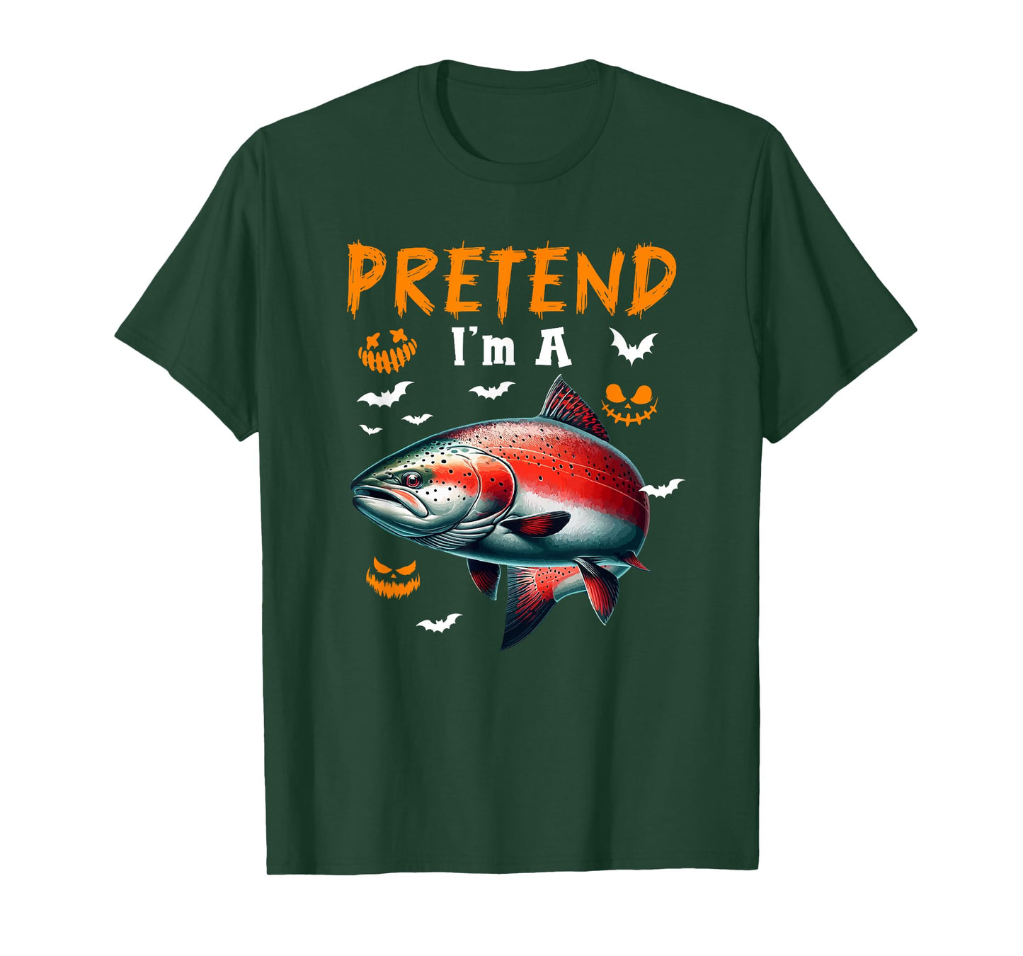 Pretend I'm A Salmon Halloween Costume Fishing Lover T-Shirt