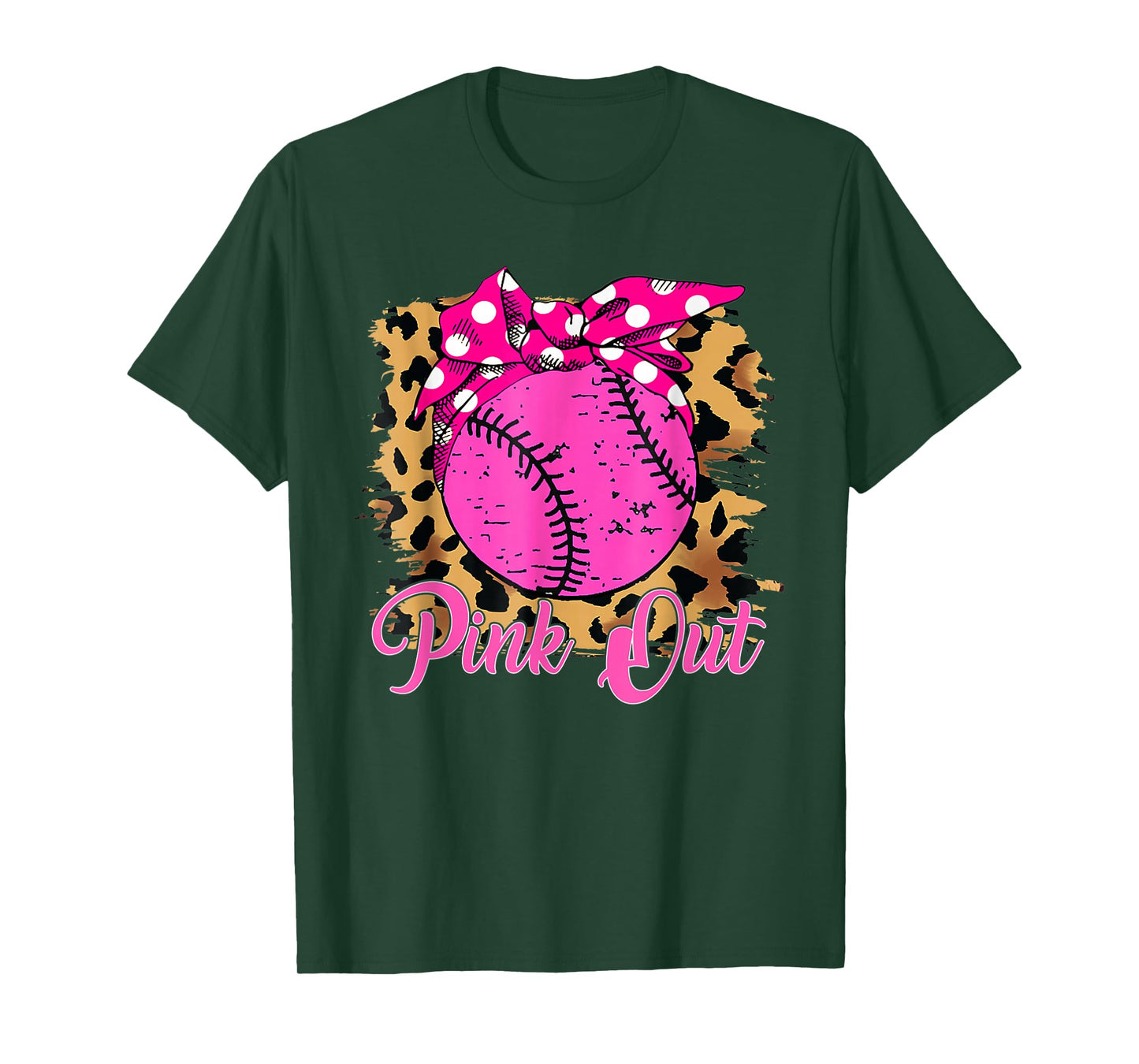 Funny Pink Out Breast Cancer Awareness Pink Ribbon Softball T-Shirt