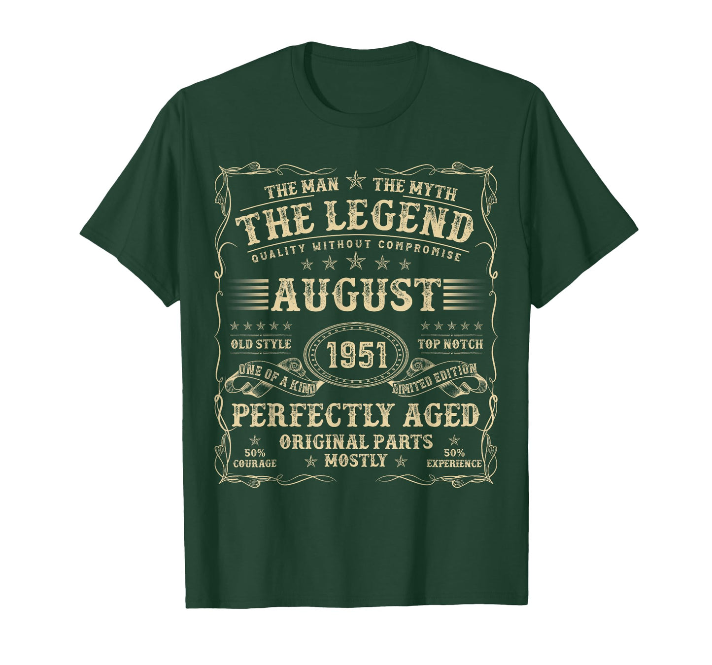 August 1951 73 Year Old Birthday Gifts For Men 73rd Birthday T-Shirt
