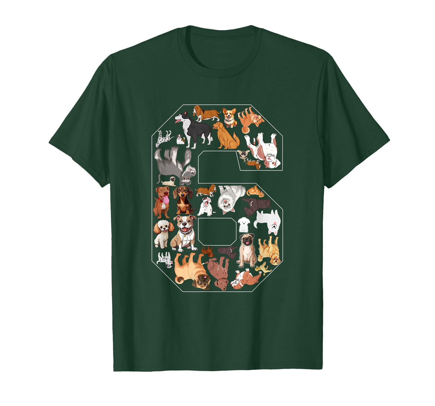 6th Birthday Dog Lovers 6 Year Old Boys Girls Party T-Shirt