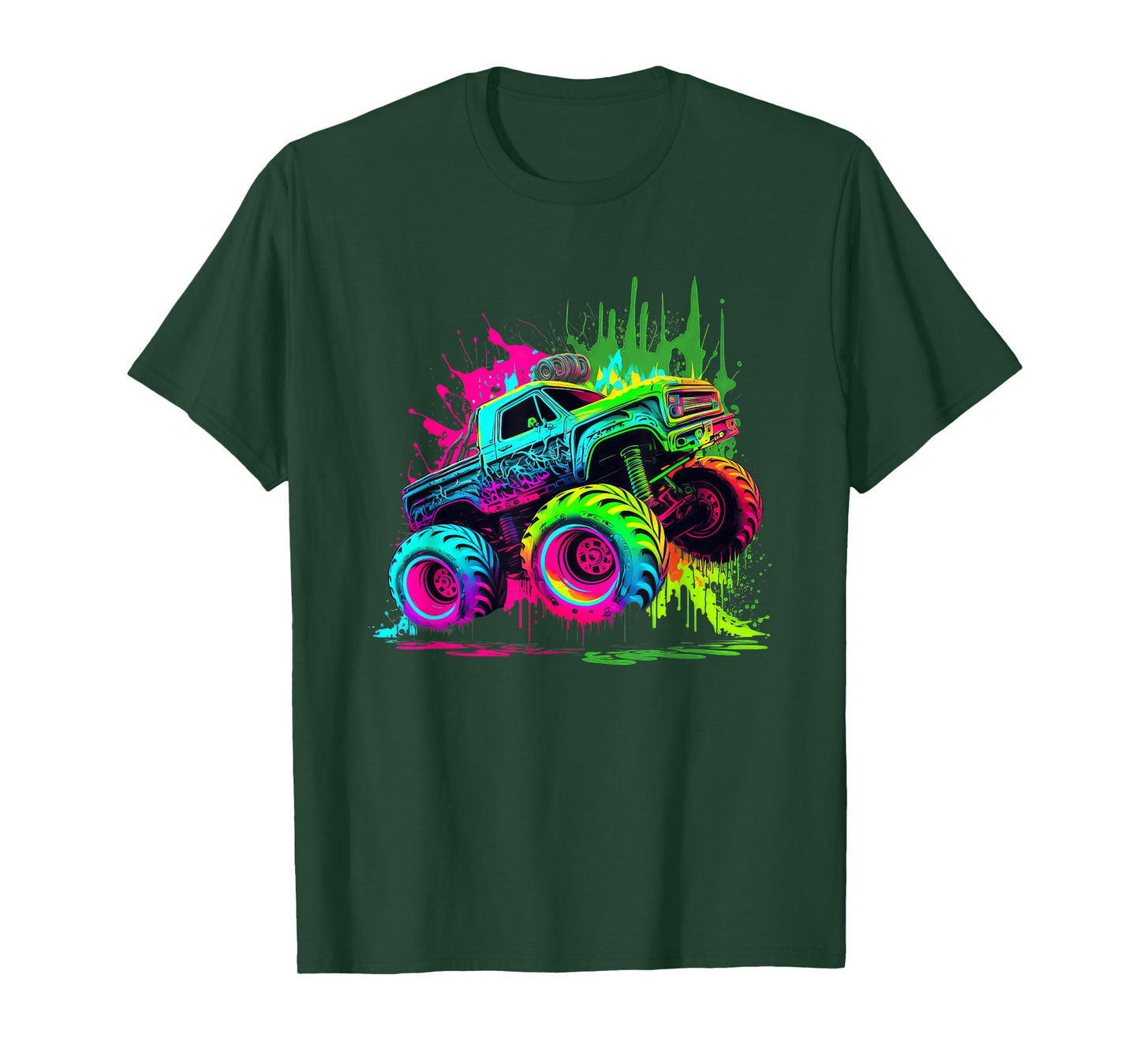Monster Truck Retro Colorful Graffiti Shirt Youth Kid Adults T-Shirt