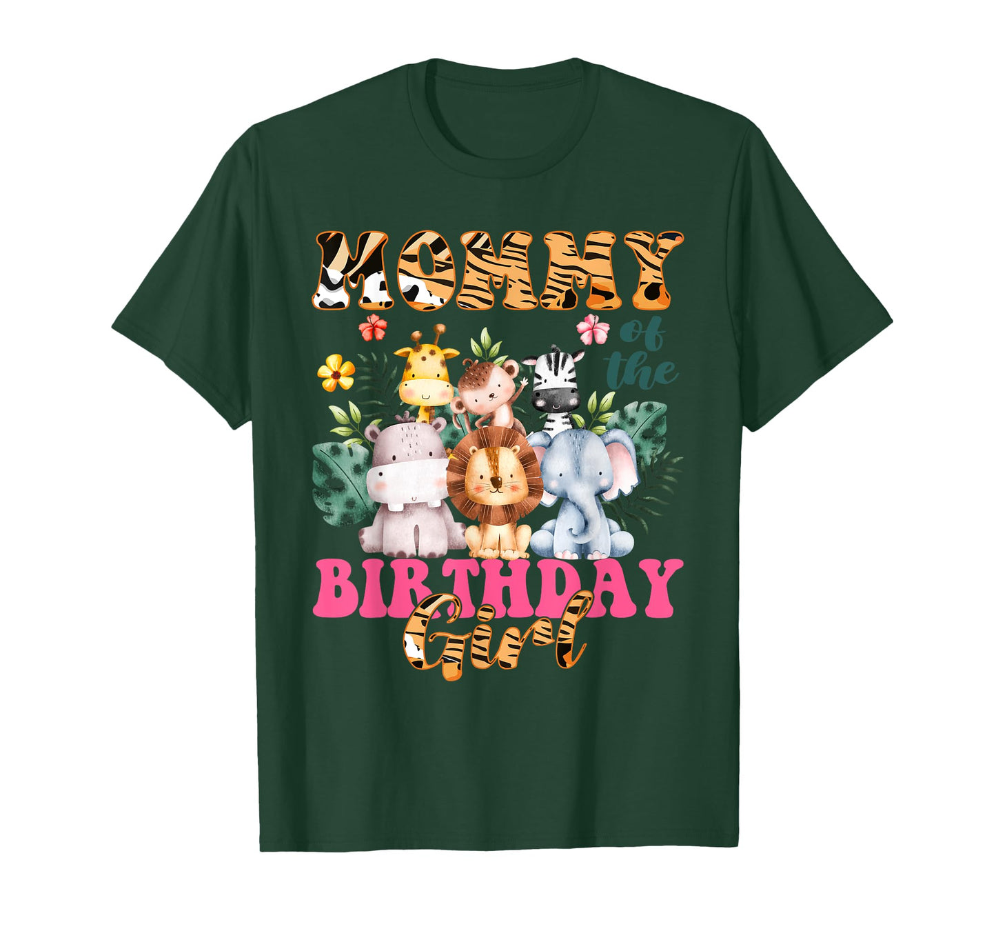Mommy Of The Birthday Girl Zoo Theme Animal Party Safari T-Shirt