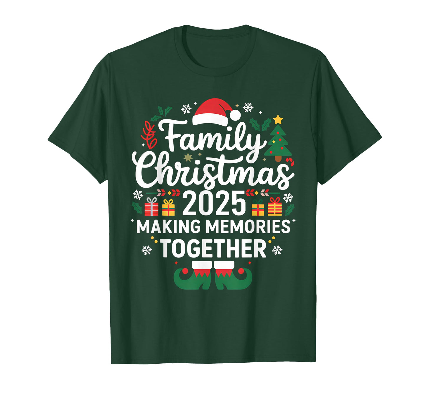 Family Christmas 2025 Matching Pajamas Santa Elf Squad Group T-Shirt