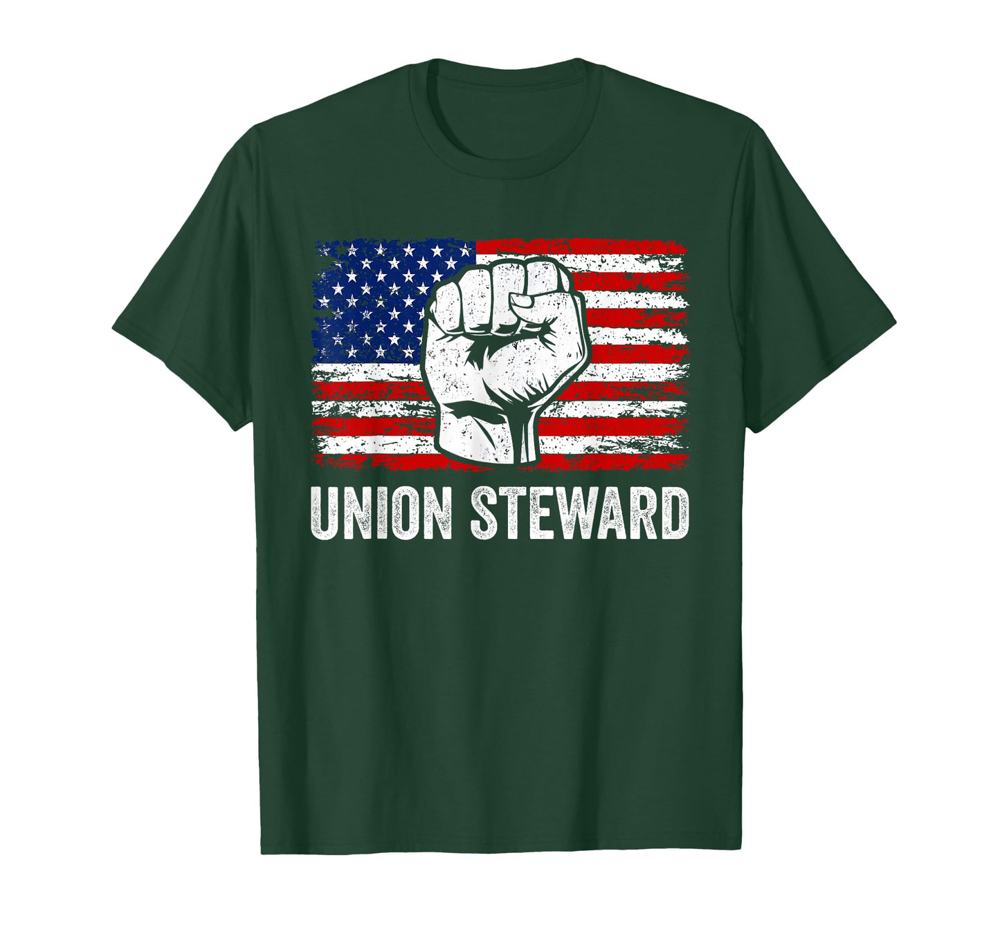 Union Steward USA American Flag Pro Union Workers Rights T-Shirt