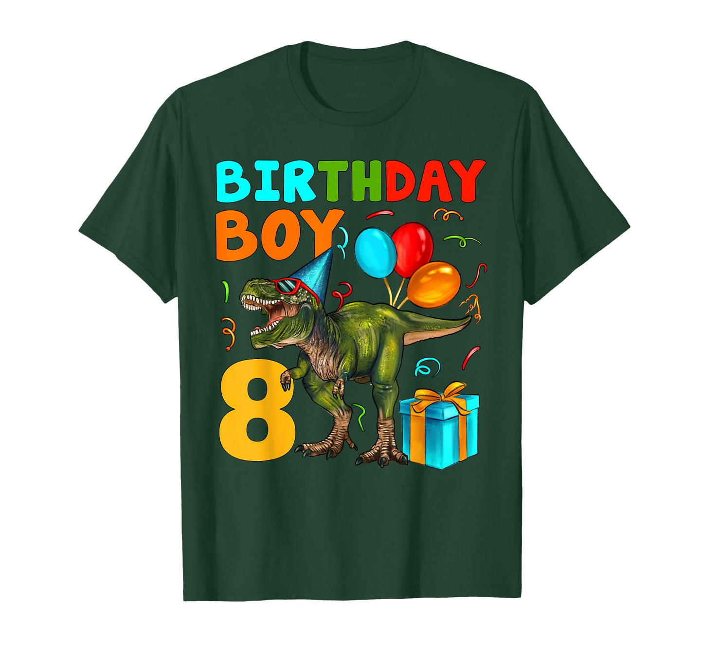 8 Years Old Birthday Boy It's My 8th Birthday Dinosaur Kids T-Shirt