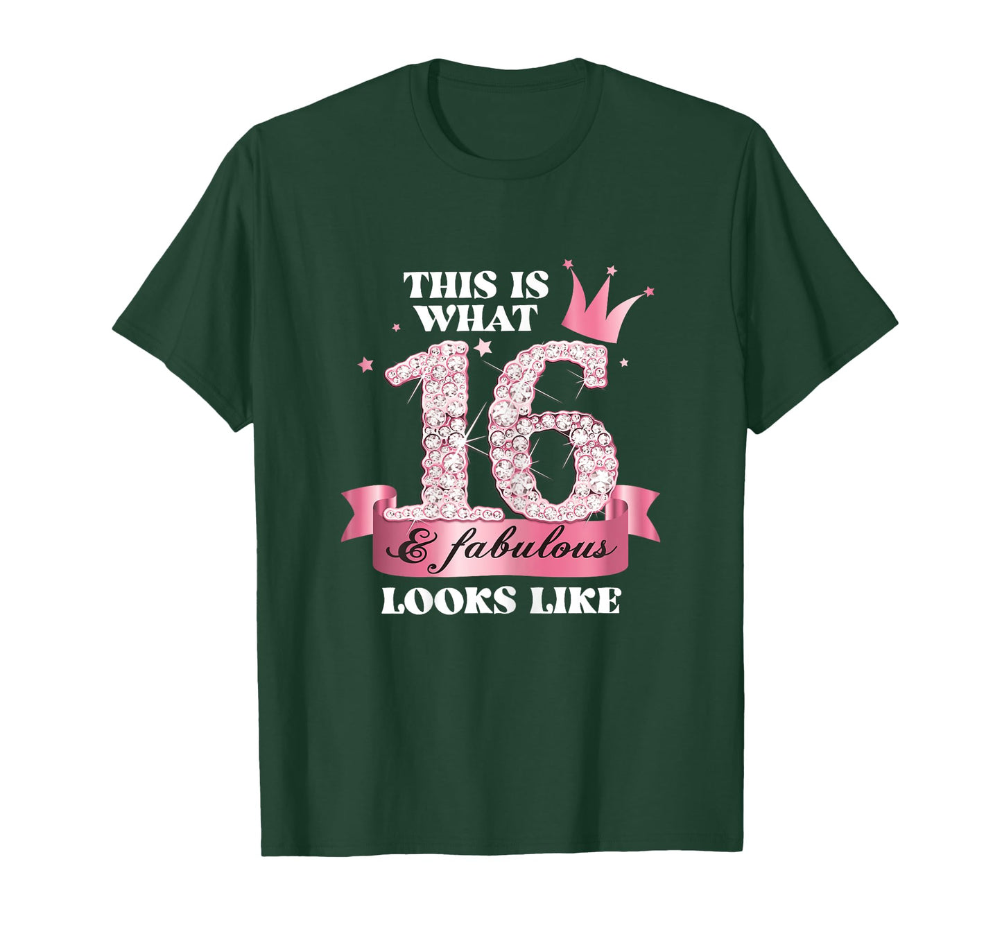 16 & Fabulous I Pink Black Party Group Photo Outfit T-Shirt