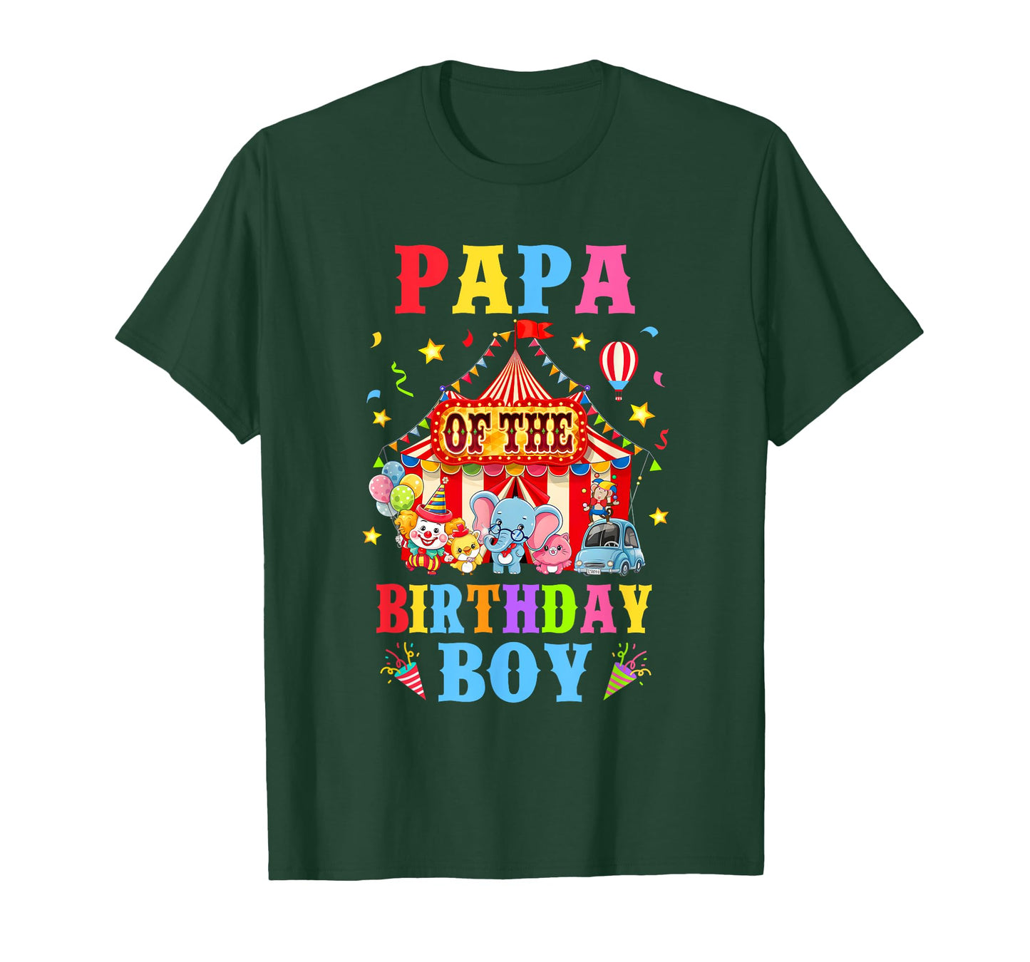 Papa Of The Birthday For Boy Circus Carnival Theme Party T-Shirt