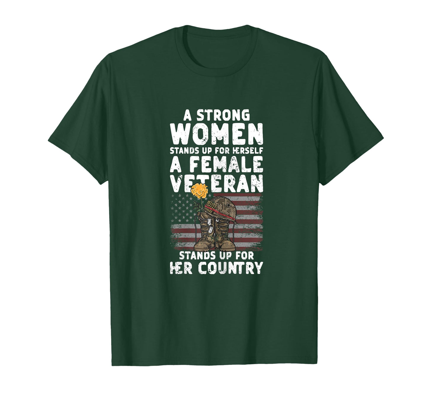 Veteran Women Female Soldier Veterans Day Patriotic T-Shirt