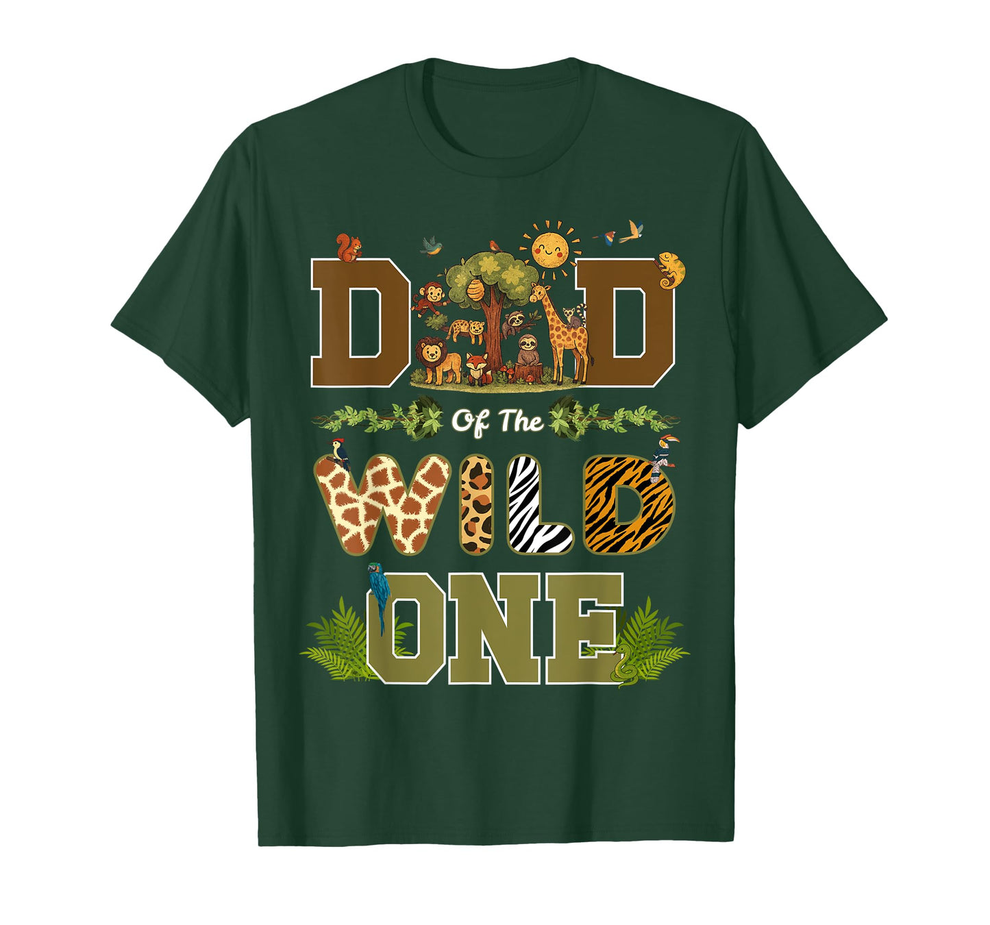 Dad of The Wild One 1st Birthday Safari Wild One Birthday T-Shirt