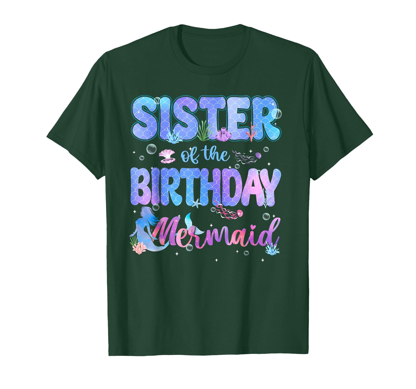 Sister Of The Birthday Mermaid Girl Bday Party Squad Family T-Shirt