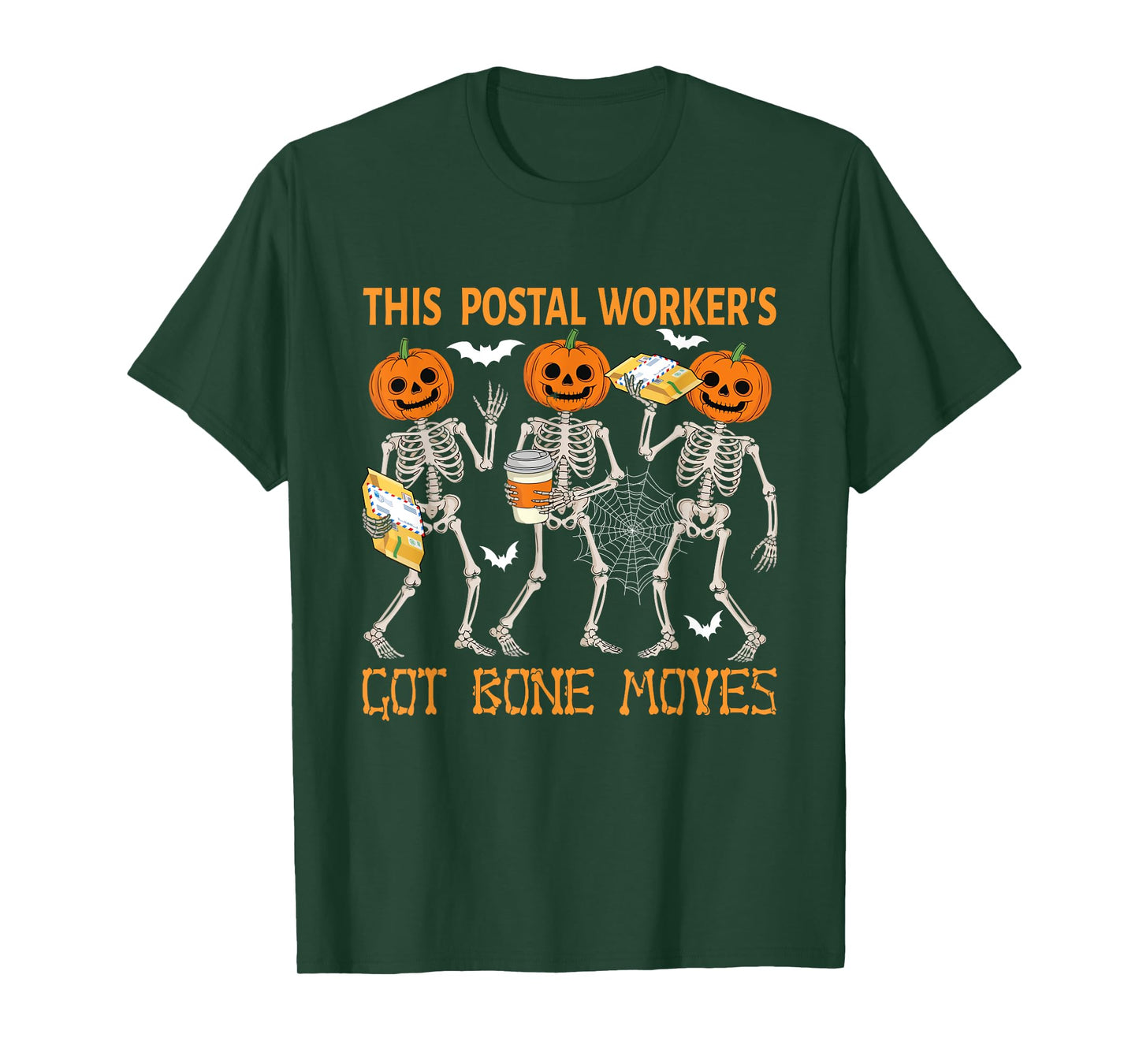 Postal Worker's Got Bone Moves Halloween Horror Skeletons T-Shirt