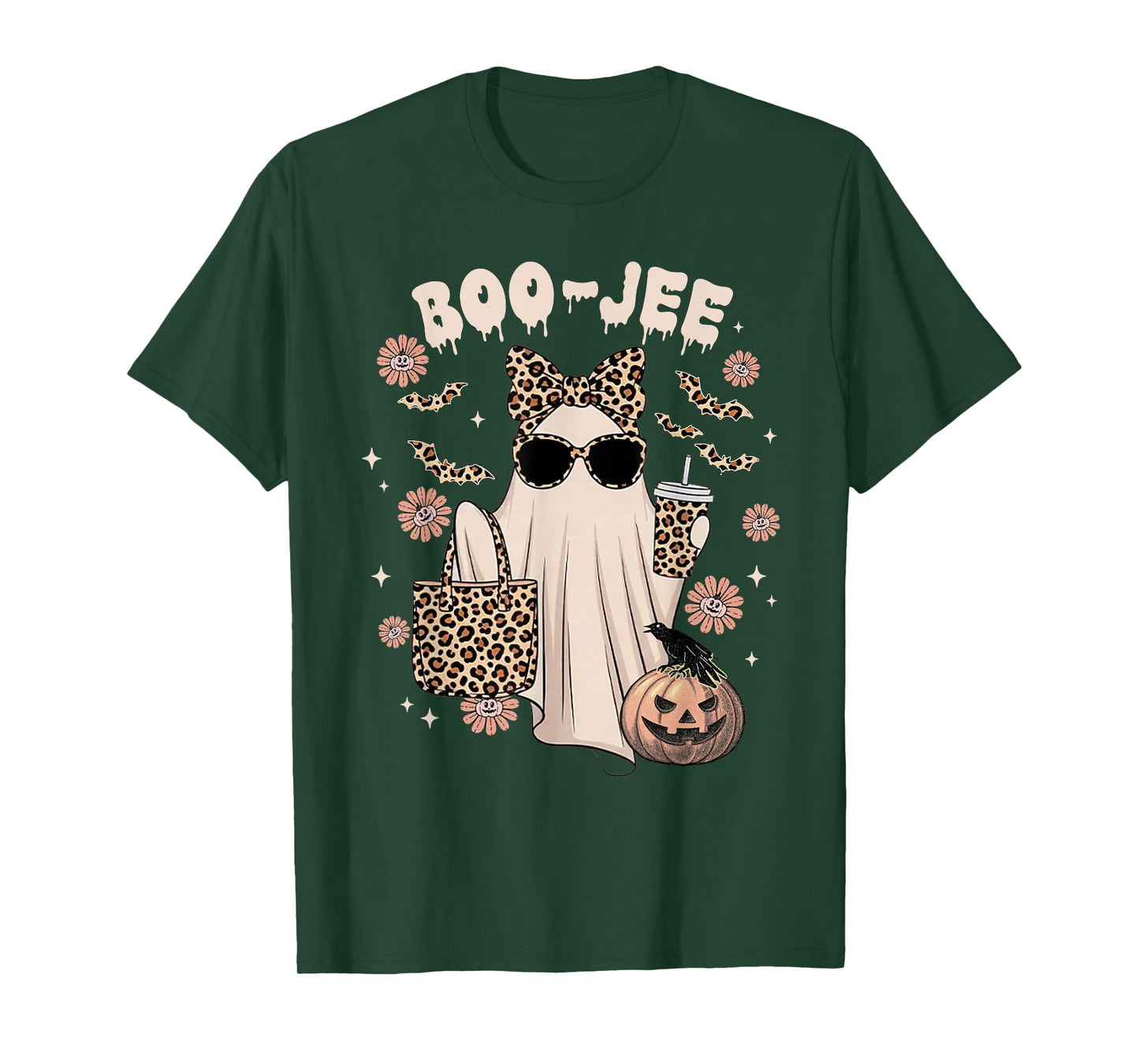 Boo JEE Ghost Shirt Spooky Vibes Halloween Boujee Women T-Shirt