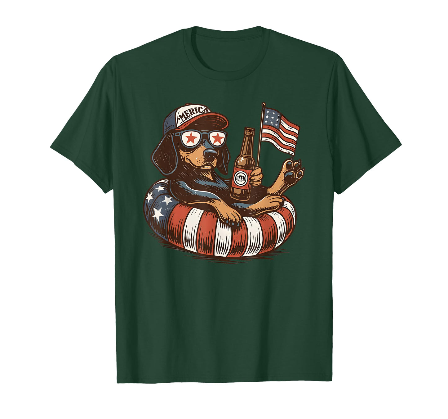 Dachshund 4th Of July Funny 4th of July Dog Lover Men Women T-Shirt