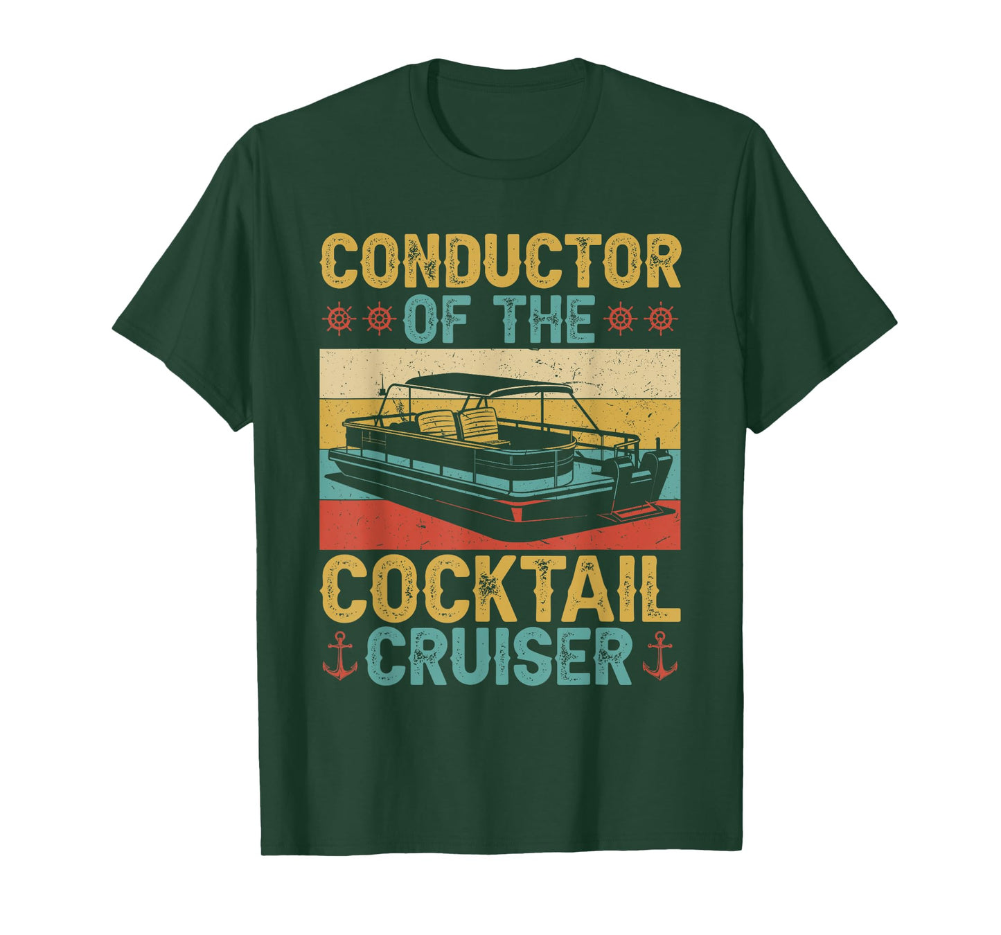 Conductor Cocktail Cruiser Boating Captain Pontoon Boat T-Shirt