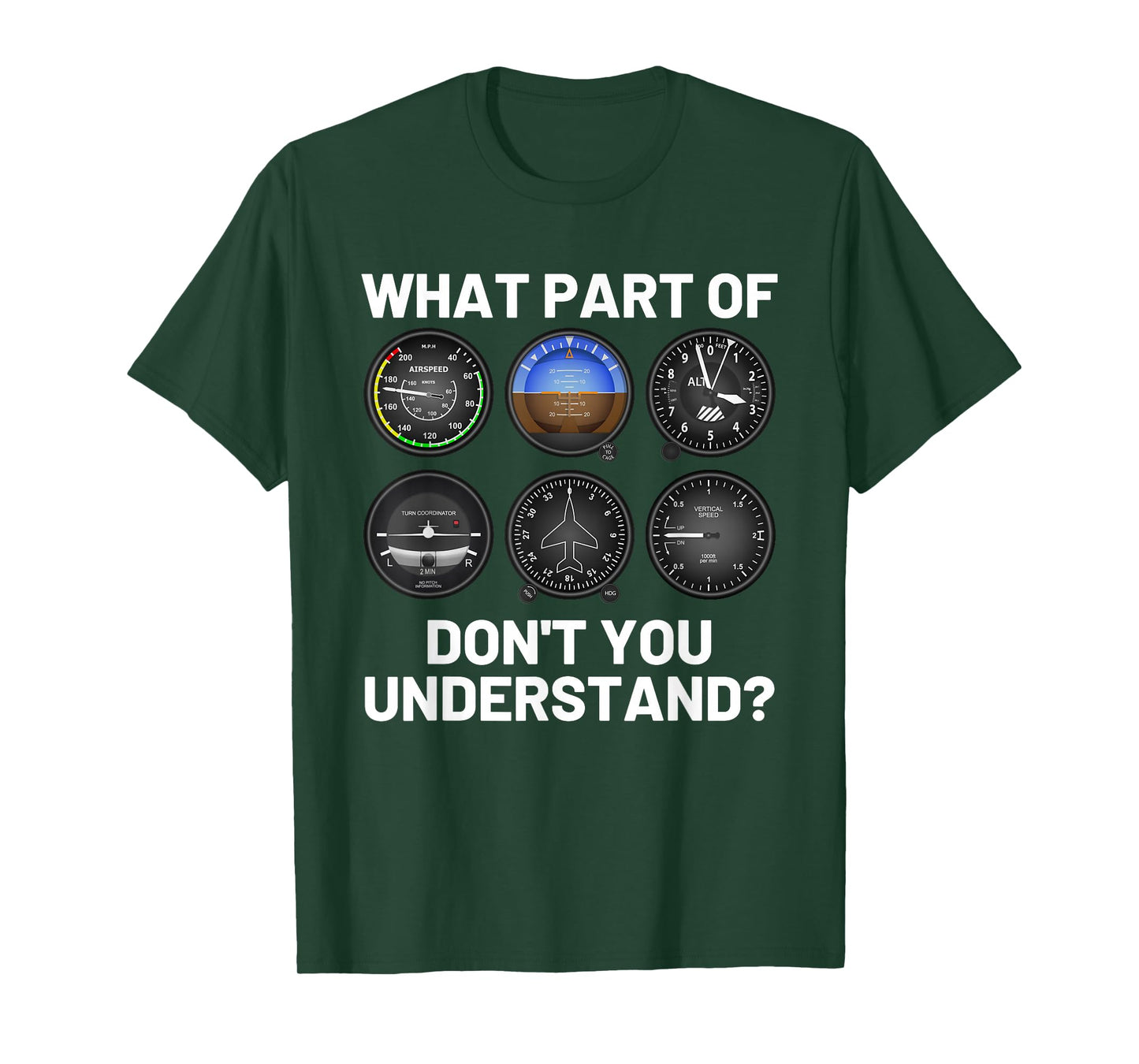 Funny Pilot Art Aviation Six Pack Instruments Flying Plane T-Shirt