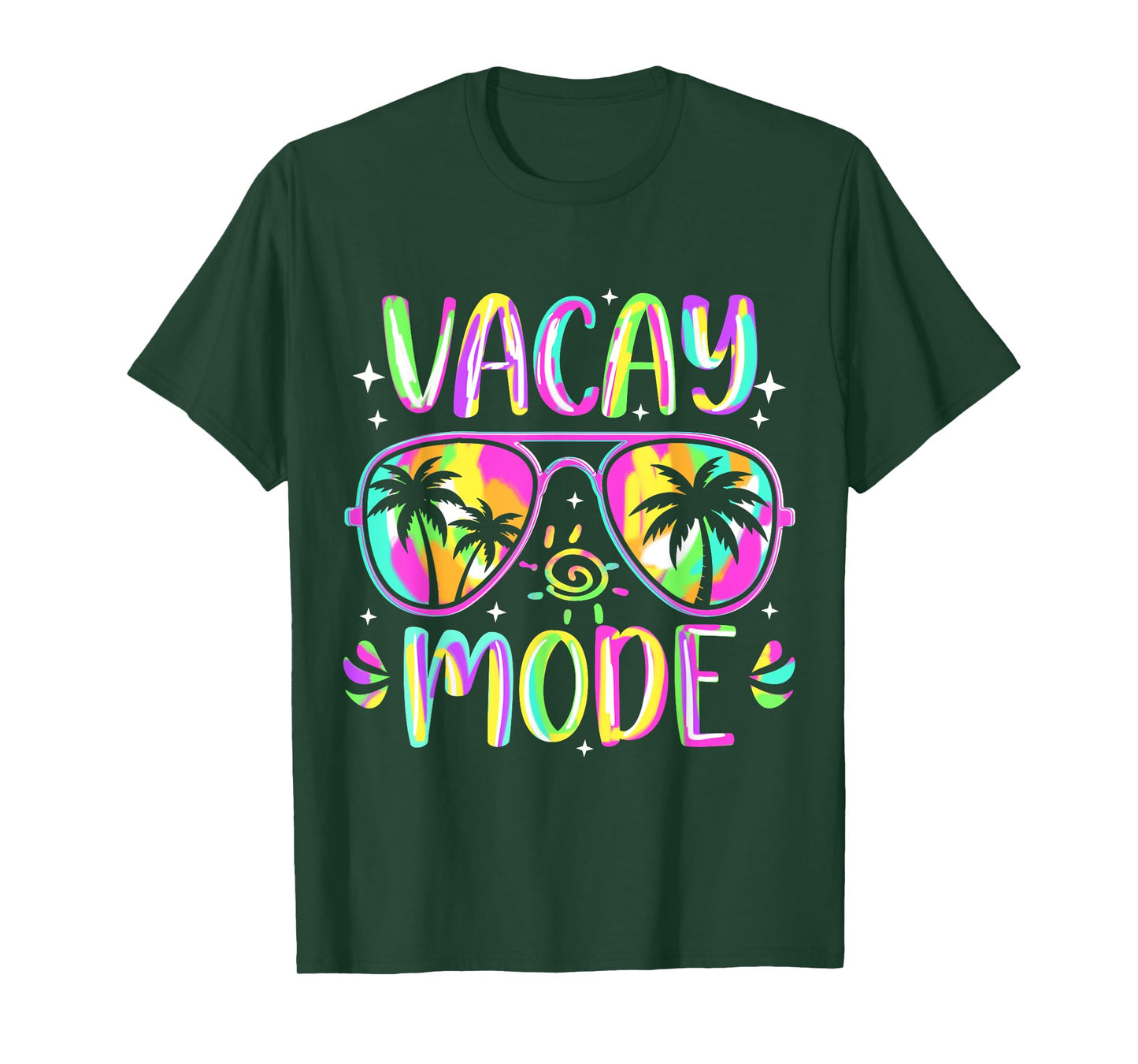 Vacay Mode Vacation Summer Cruise Palm Trees Getaway Tie Dye T-Shirt