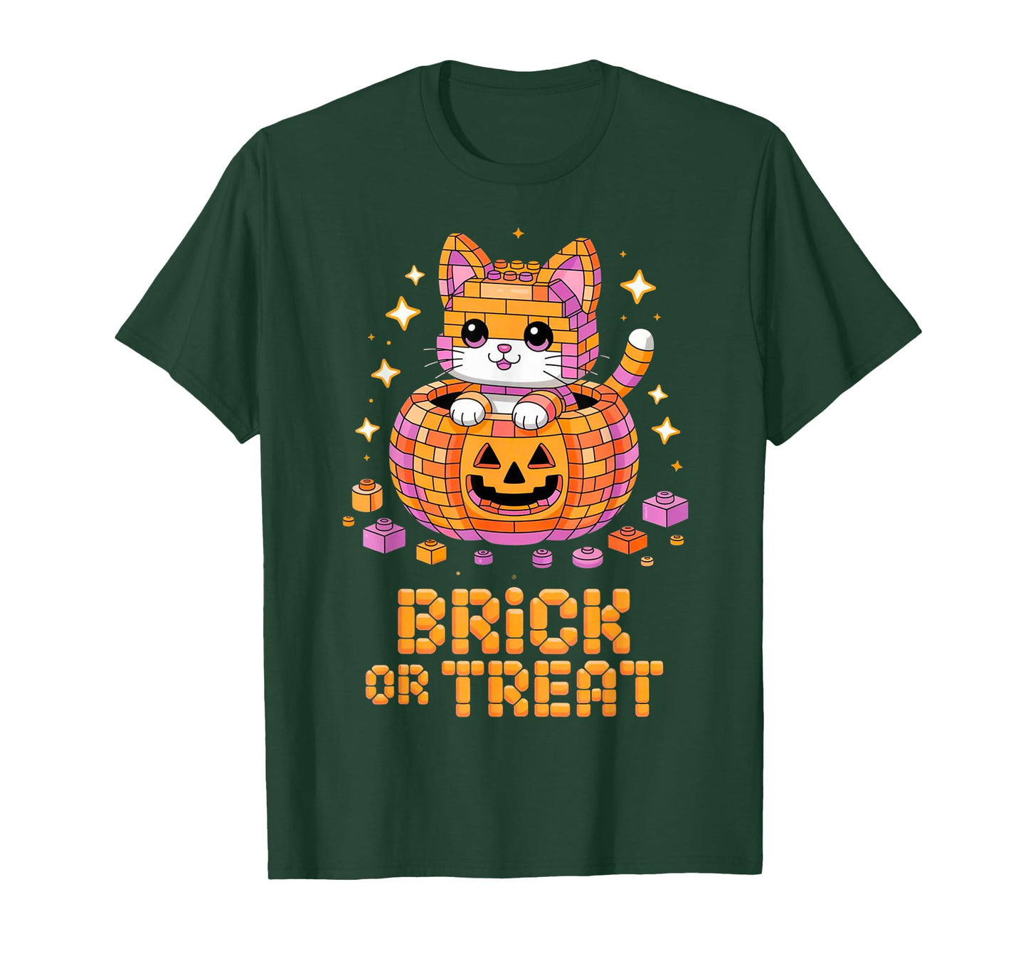 Master Builder Halloween Cat Lover Building Bricks Blocks T-Shirt