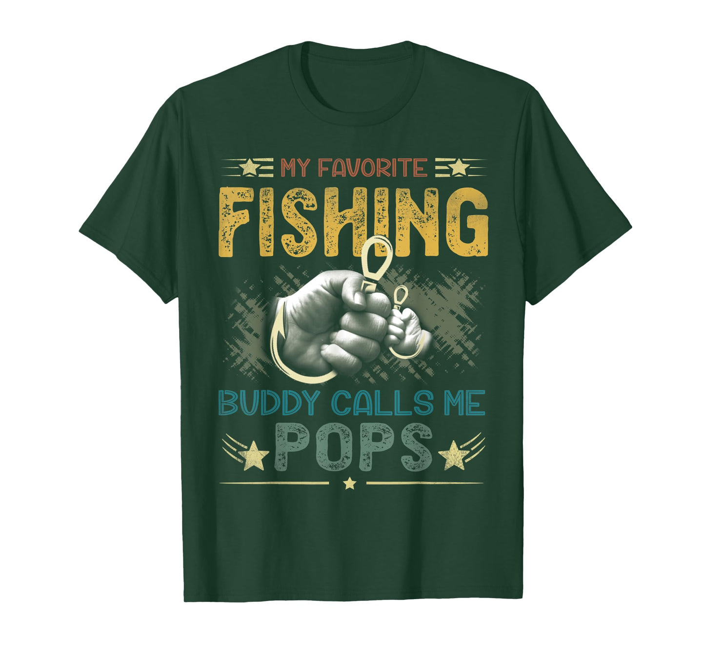 Mens Mens My Favorite Fishing Buddy Calls Me Pops Fathers Day T-Shirt