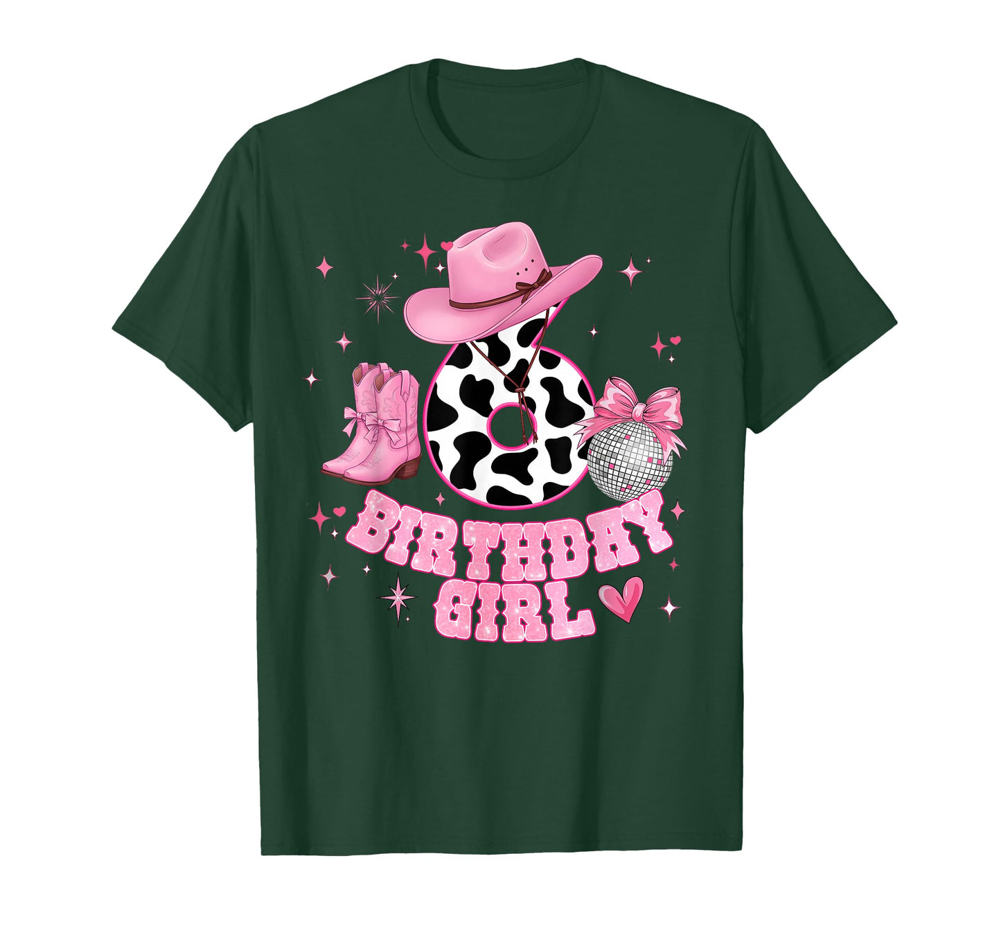 6th Birthday Girl Western Rodeo Cowgirl 6 Year Old Kids T-Shirt