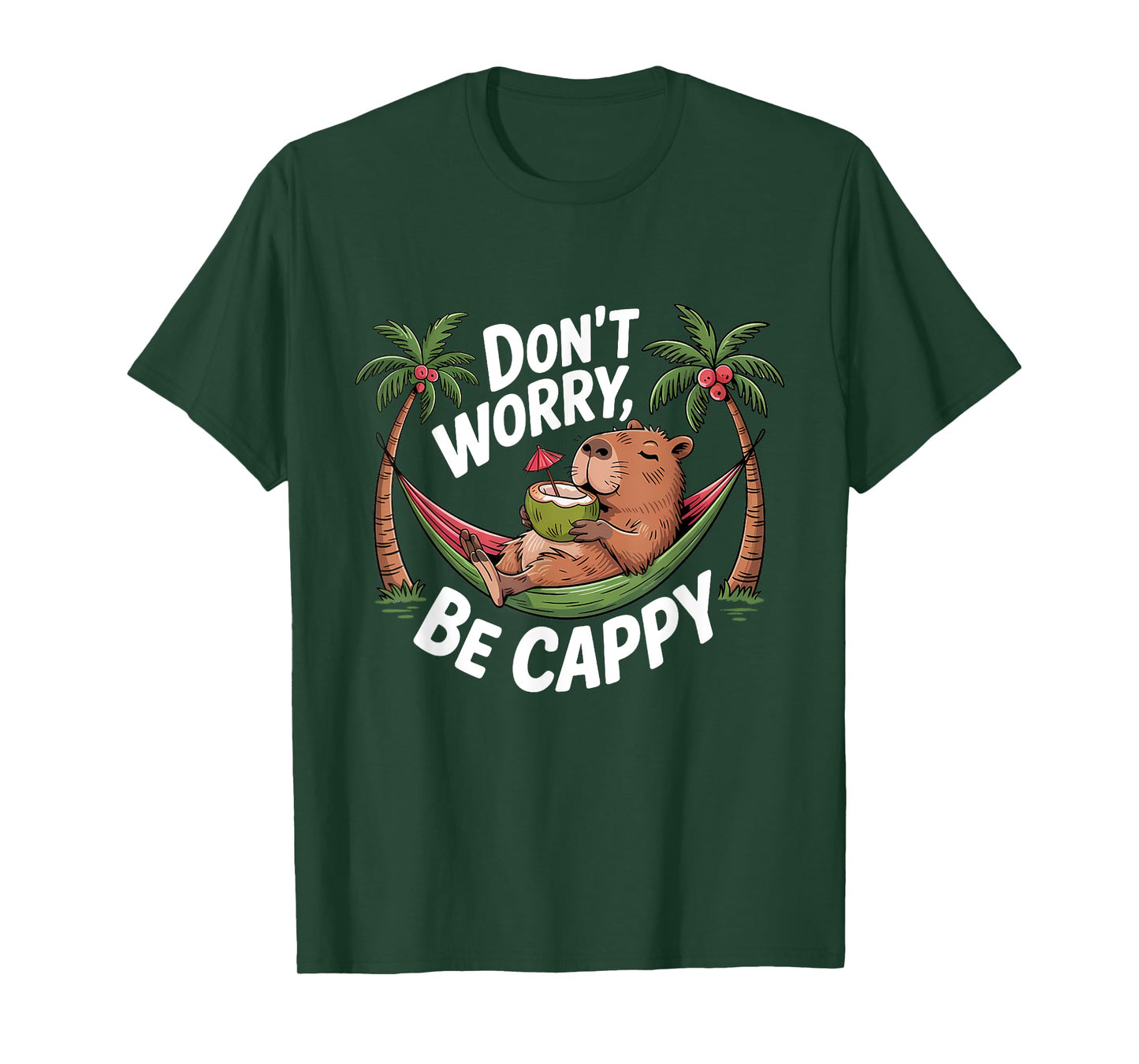 Don't Worry Be Capy Capybara Retro Mens Womens Boys Kids T-Shirt
